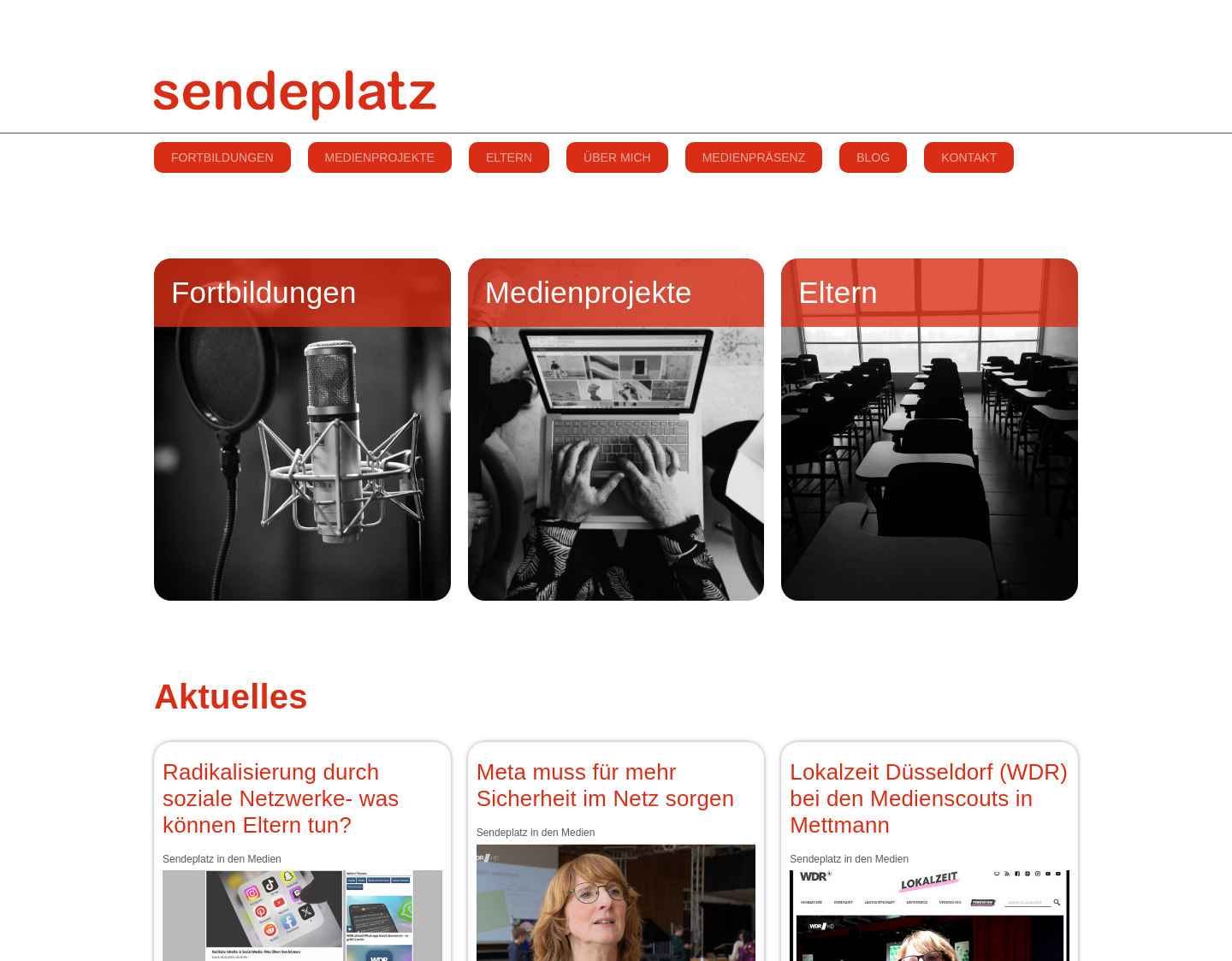Aktuelle Website-Vorschau von Sendeplatz - Medienpädagogik