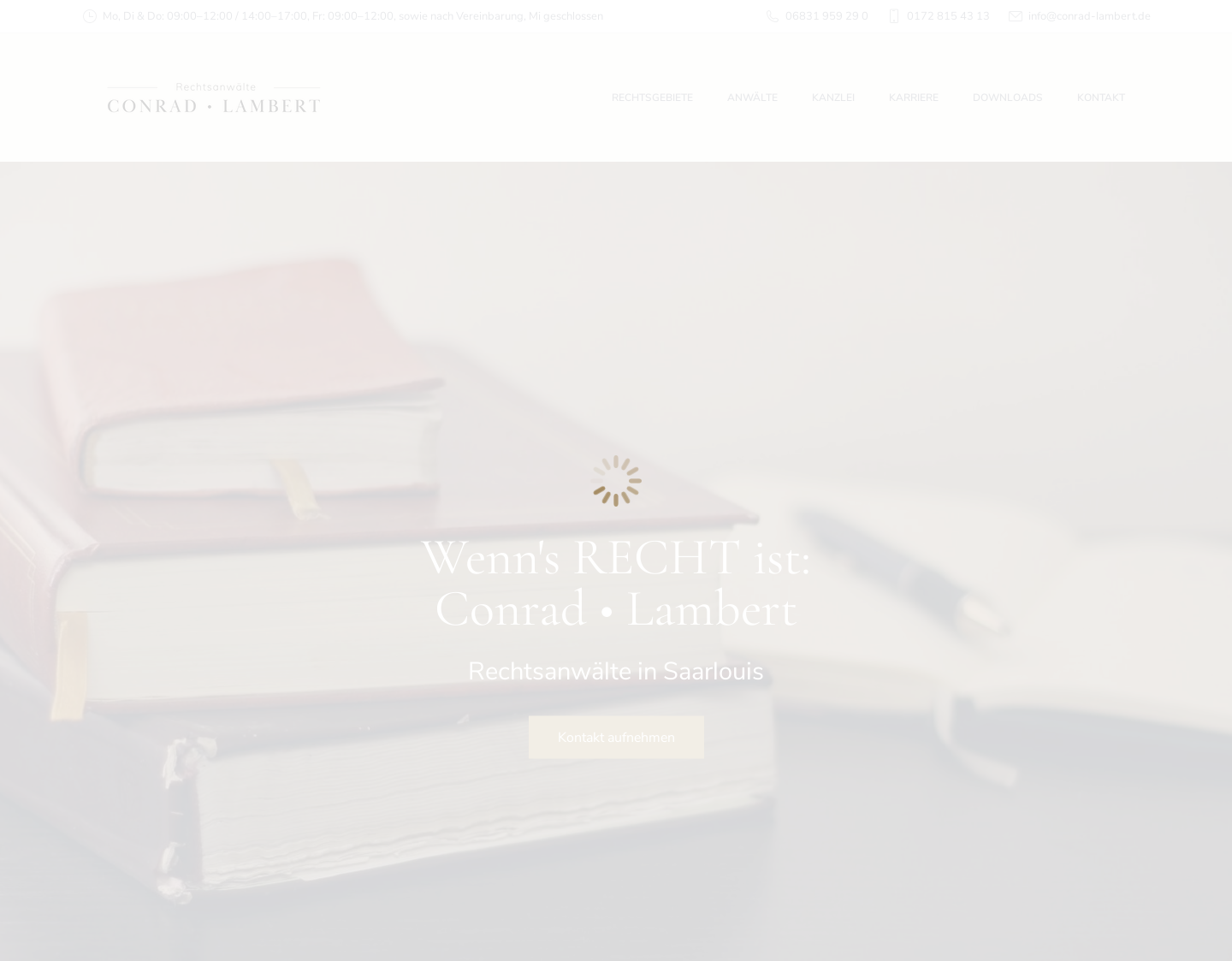 Aktuelle Website-Vorschau von Rechtsanwälte Conrad · Lambert