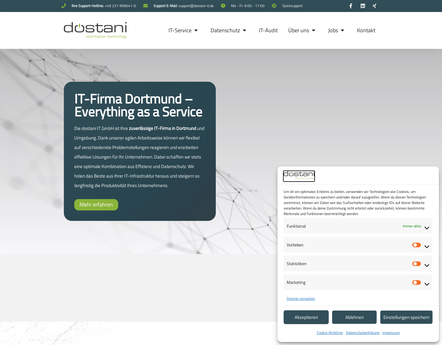 Aktuelle Website-Vorschau von dostani IT GmbH