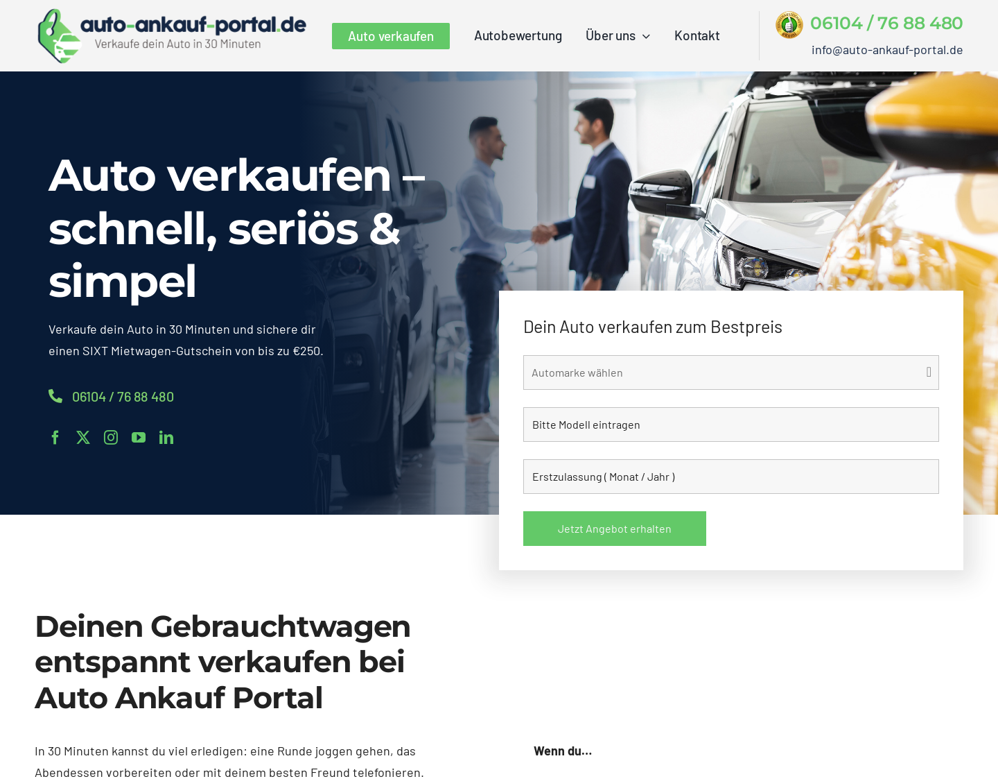 Aktuelle Website-Vorschau von Auto-Ankauf-Portal