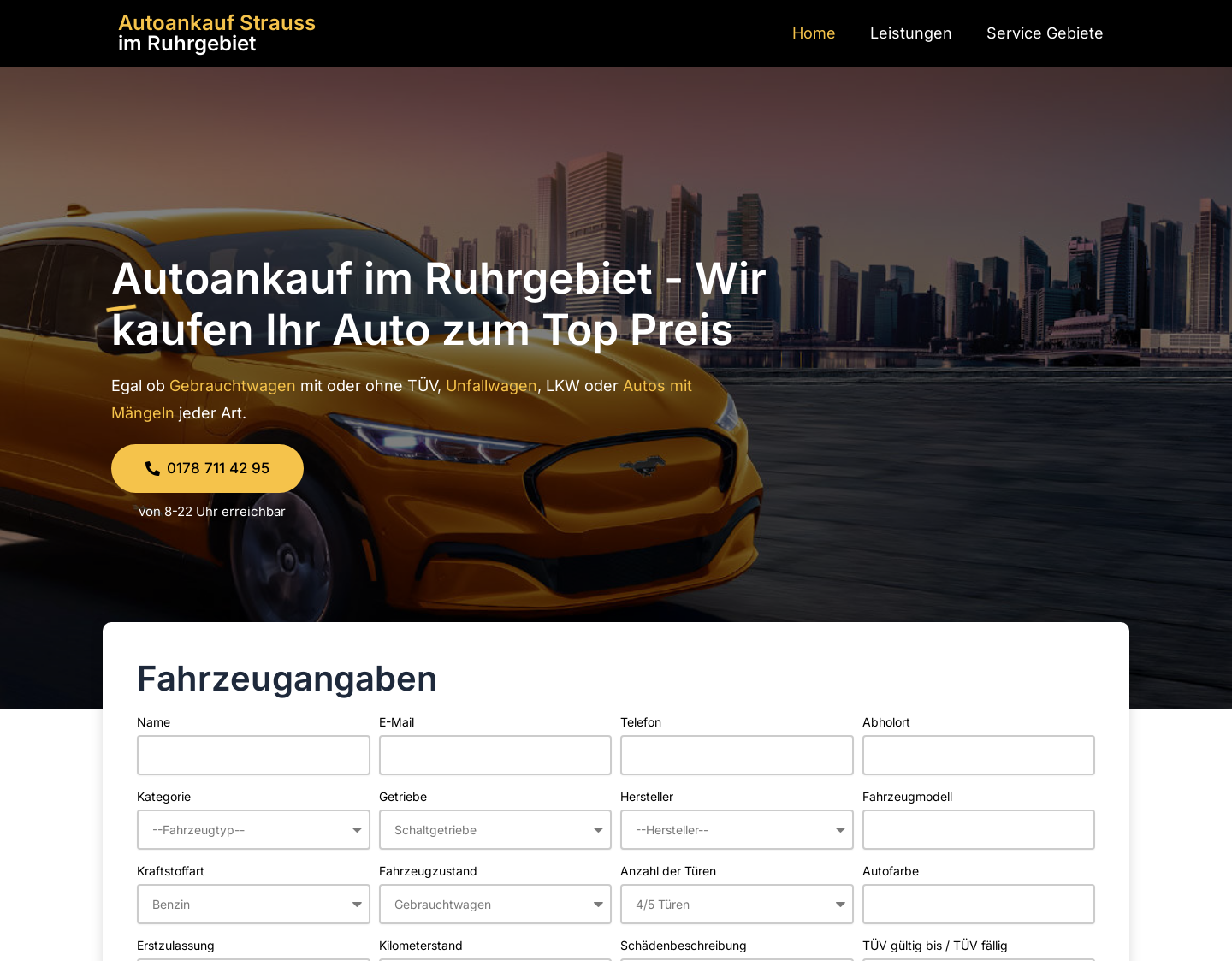 Aktuelle Website-Vorschau von Autoankauf Bochum