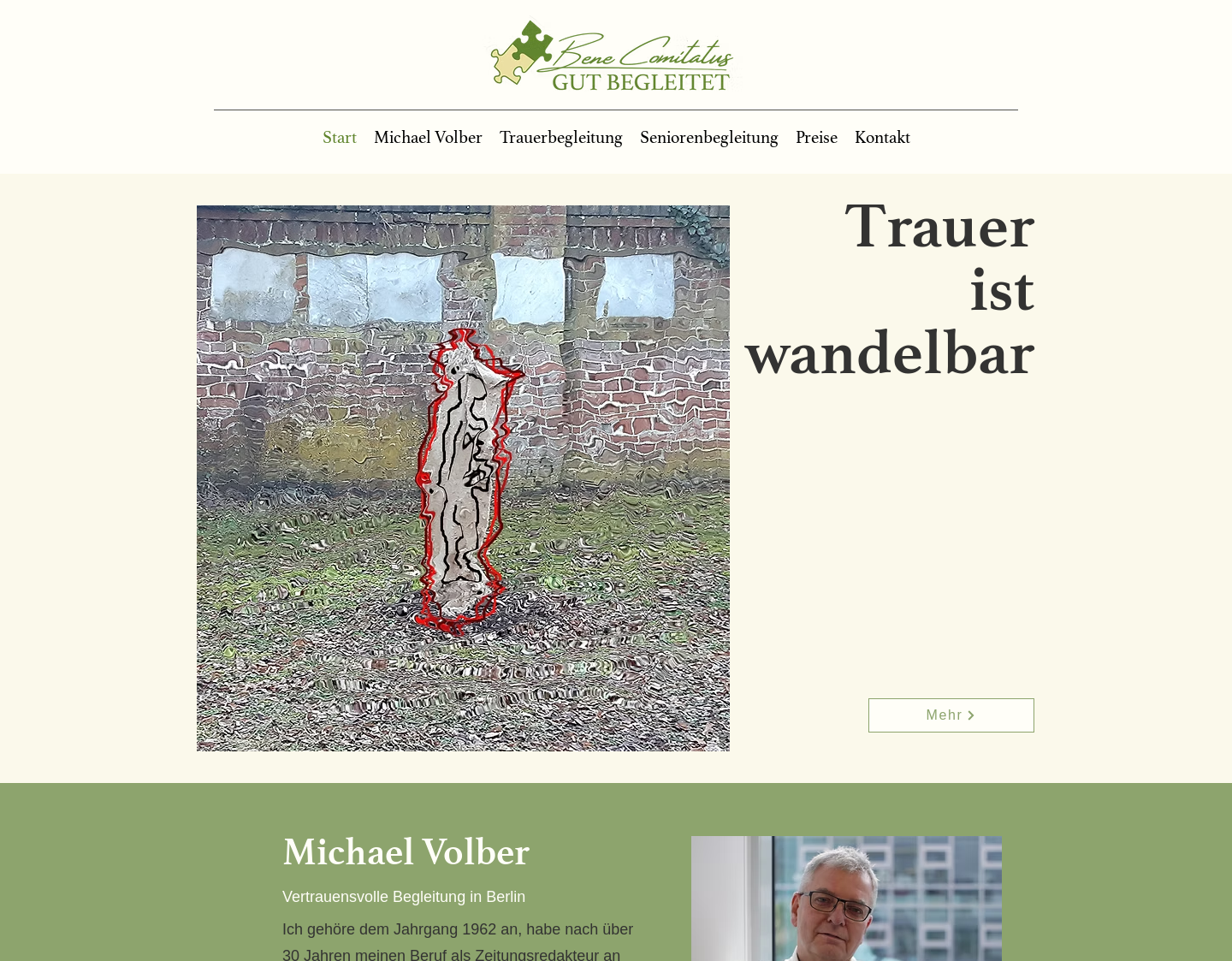 Aktuelle Website-Vorschau von Bene Comitatus - Gut begleitet