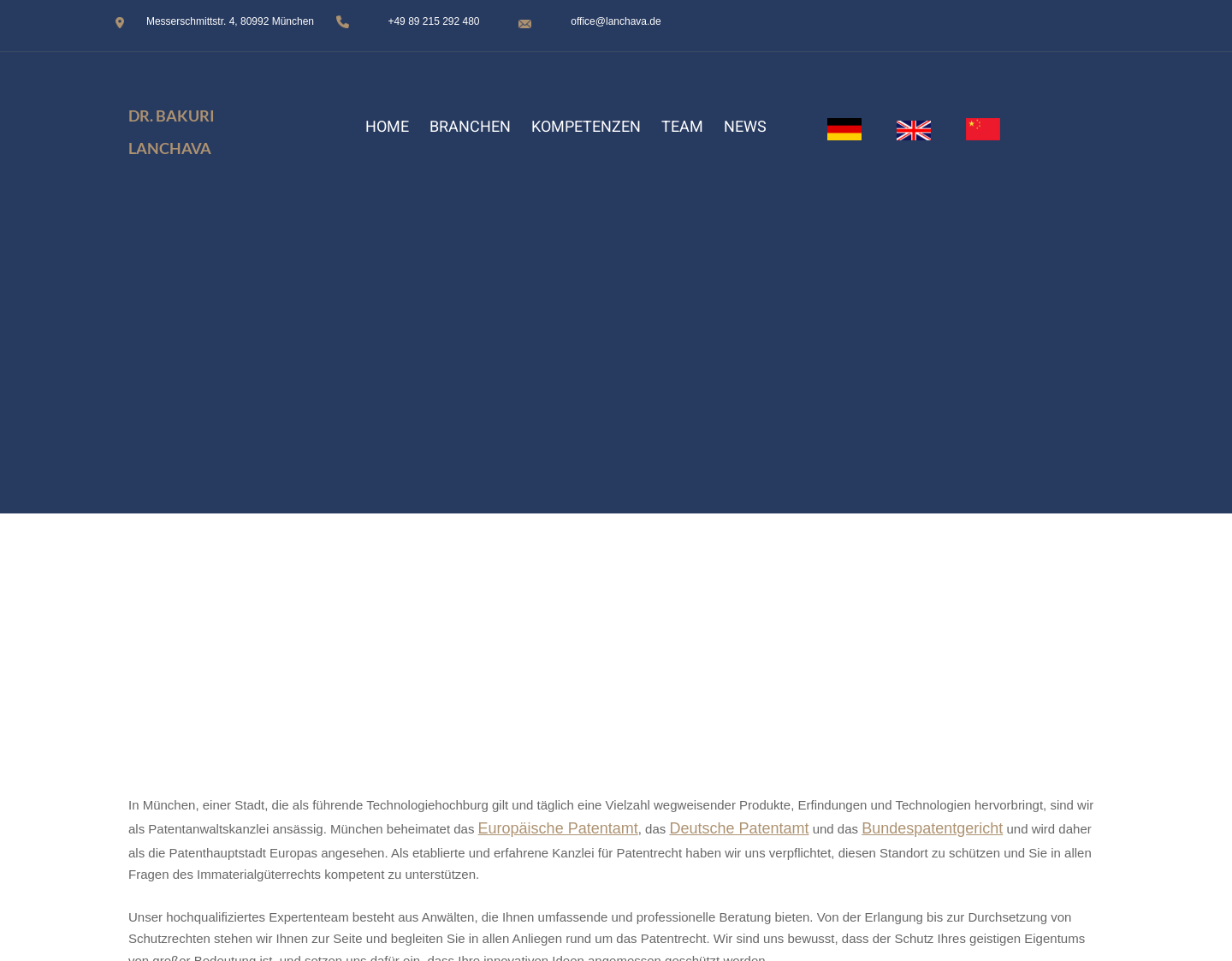 Aktuelle Website-Vorschau von Patentanwaltskanzlei Dr. Bakuri Lanchava