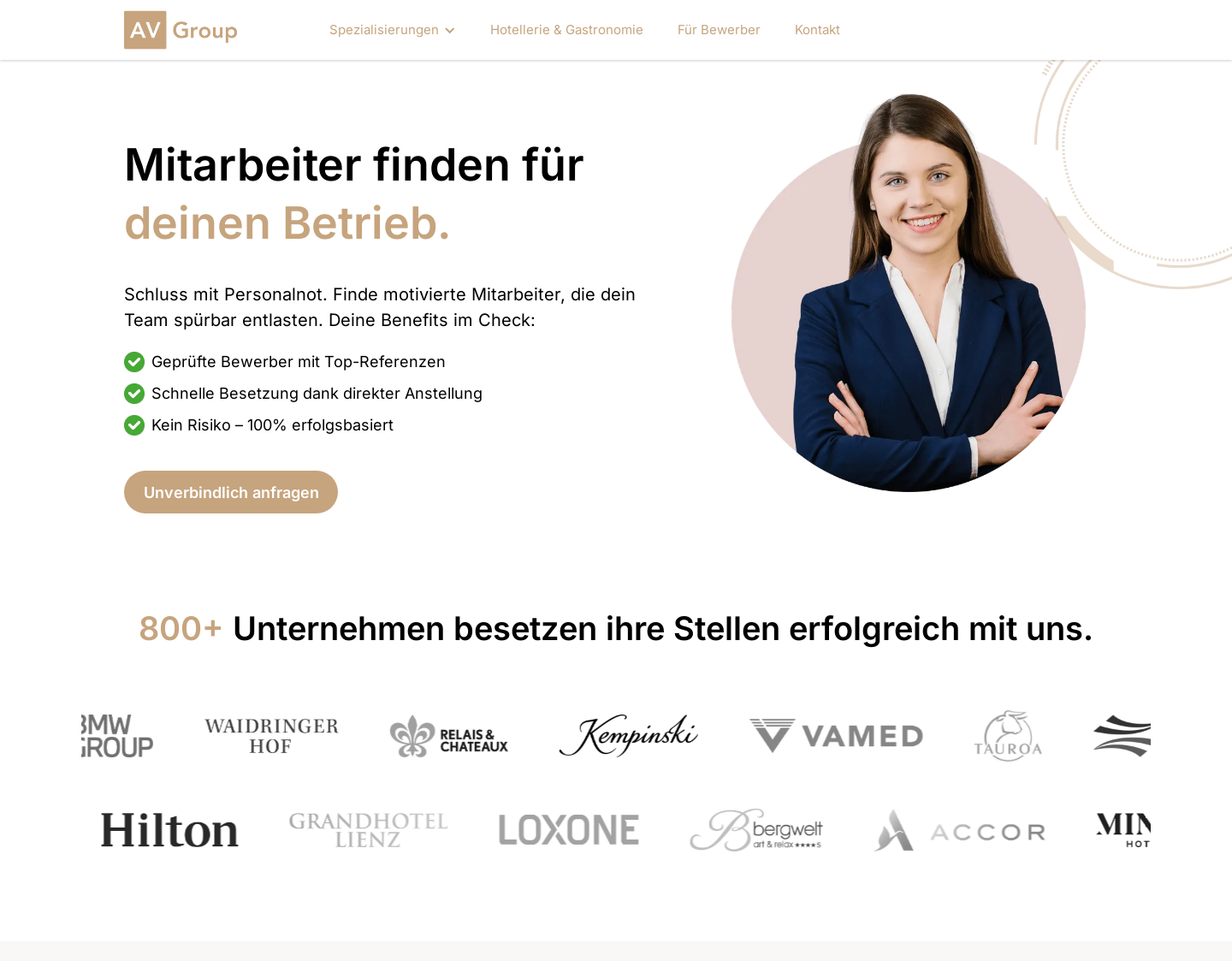 Aktuelle Website-Vorschau von AV-LEAD Expansionsberatung