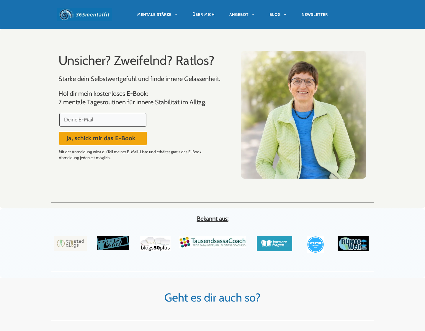 Aktuelle Website-Vorschau von Mentale Stärke und Gelassenheit