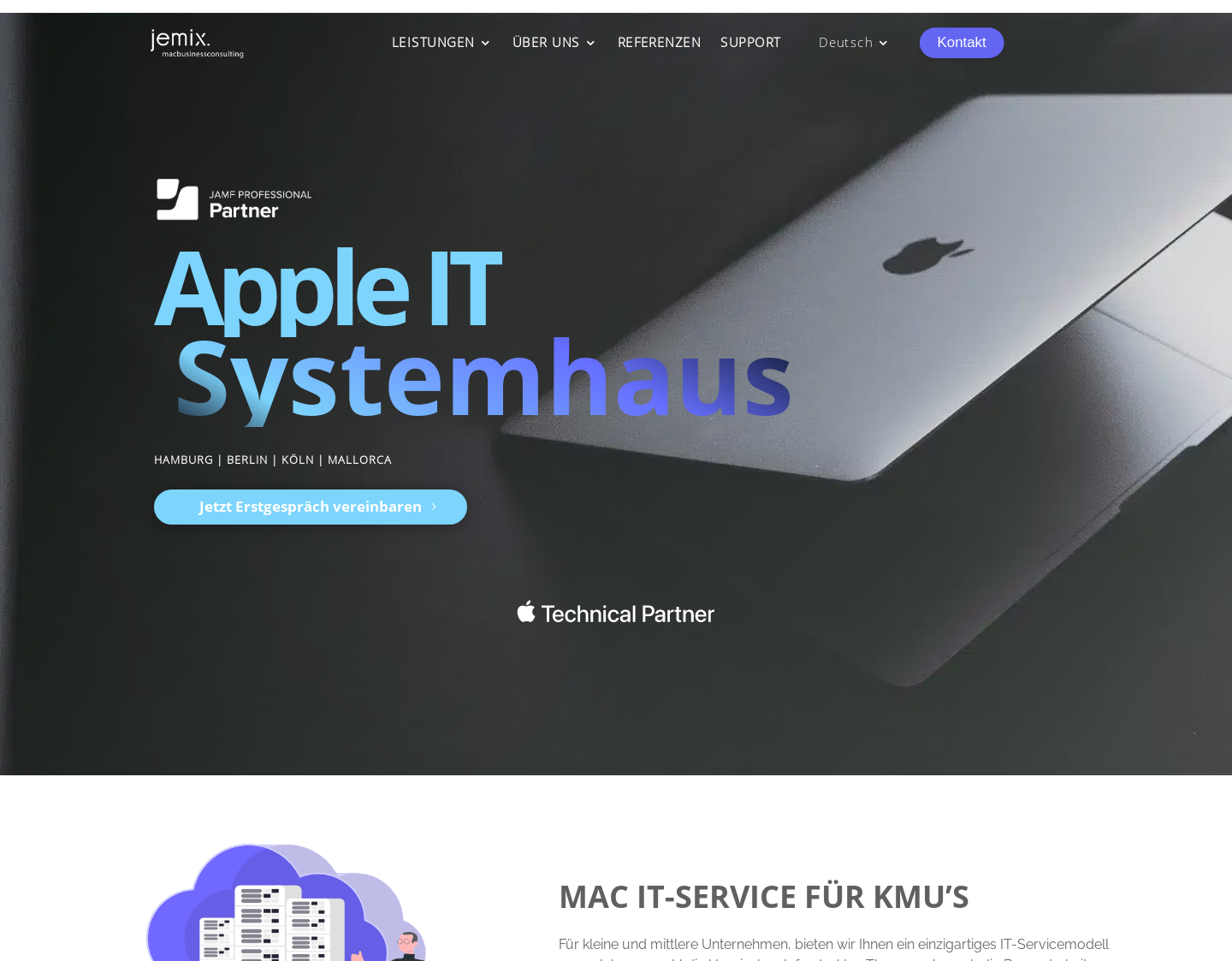 Aktuelle Website-Vorschau von jemix GmbH - Apple IT Systemhaus