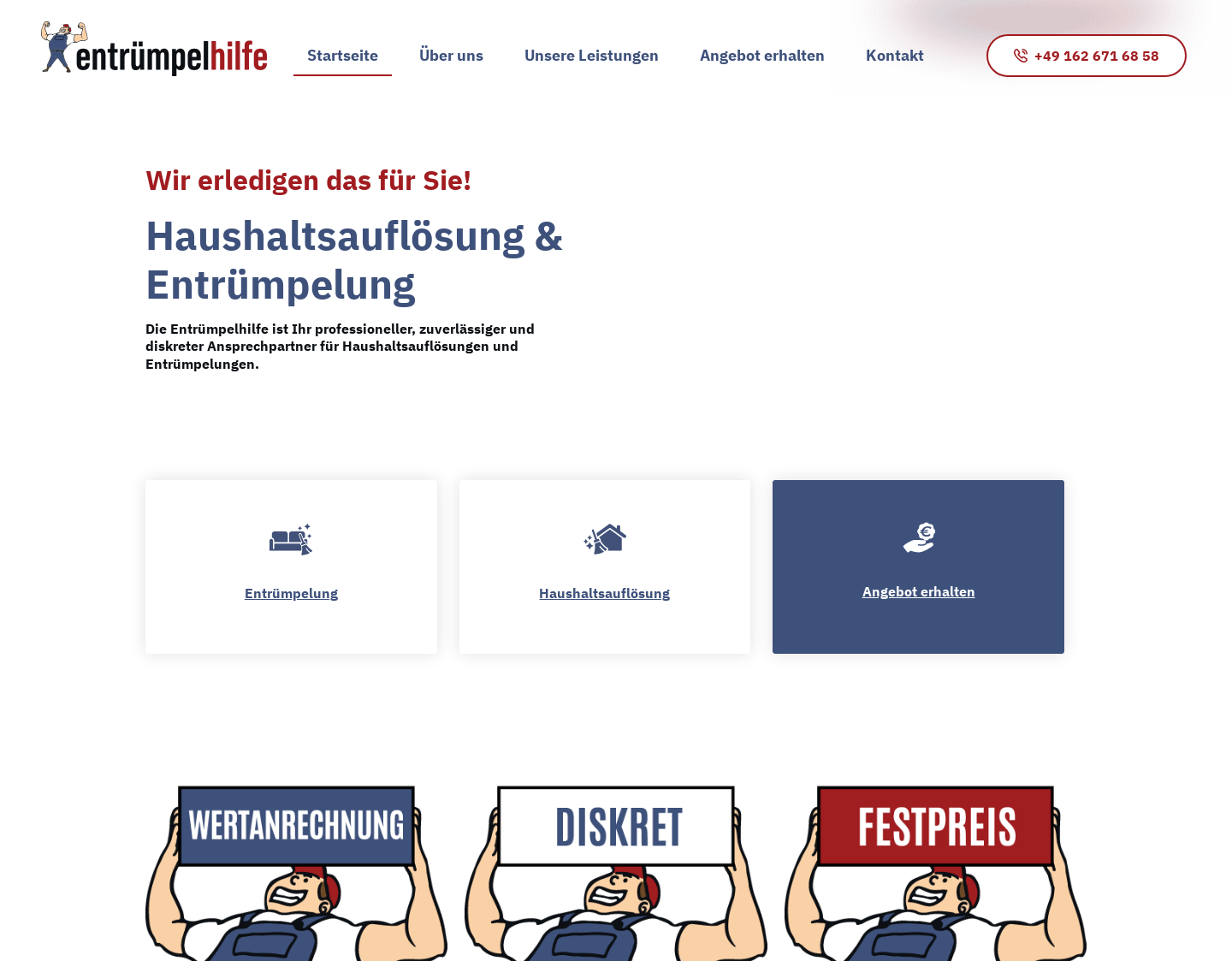 Aktuelle Website-Vorschau von Entrümpelhilfe
