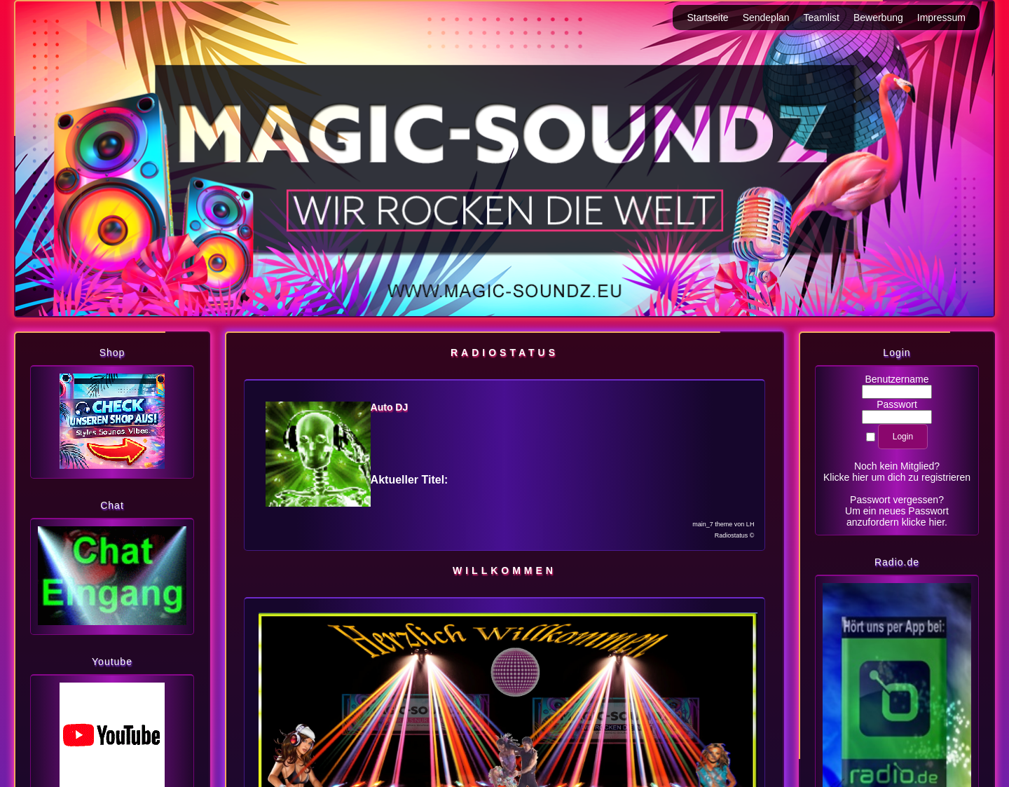 Aktuelle Website-Vorschau von Magic-Soundz EU - deutsch-ungarisches Webradio