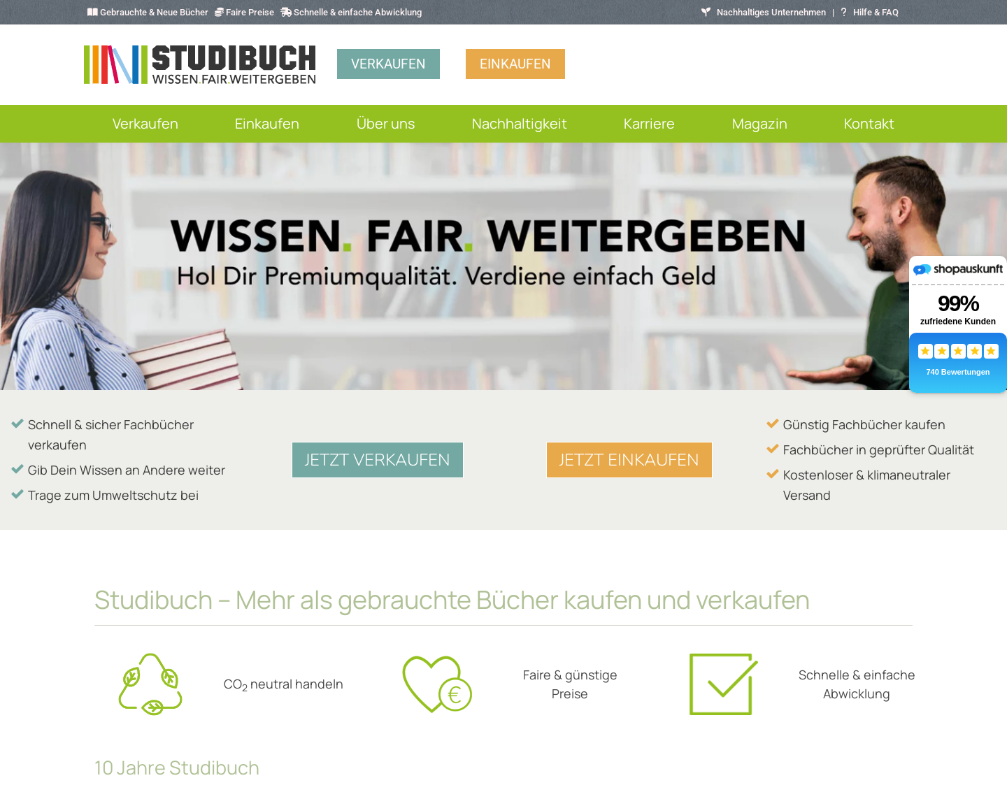 Aktuelle Website-Vorschau von Studibuch GmbH