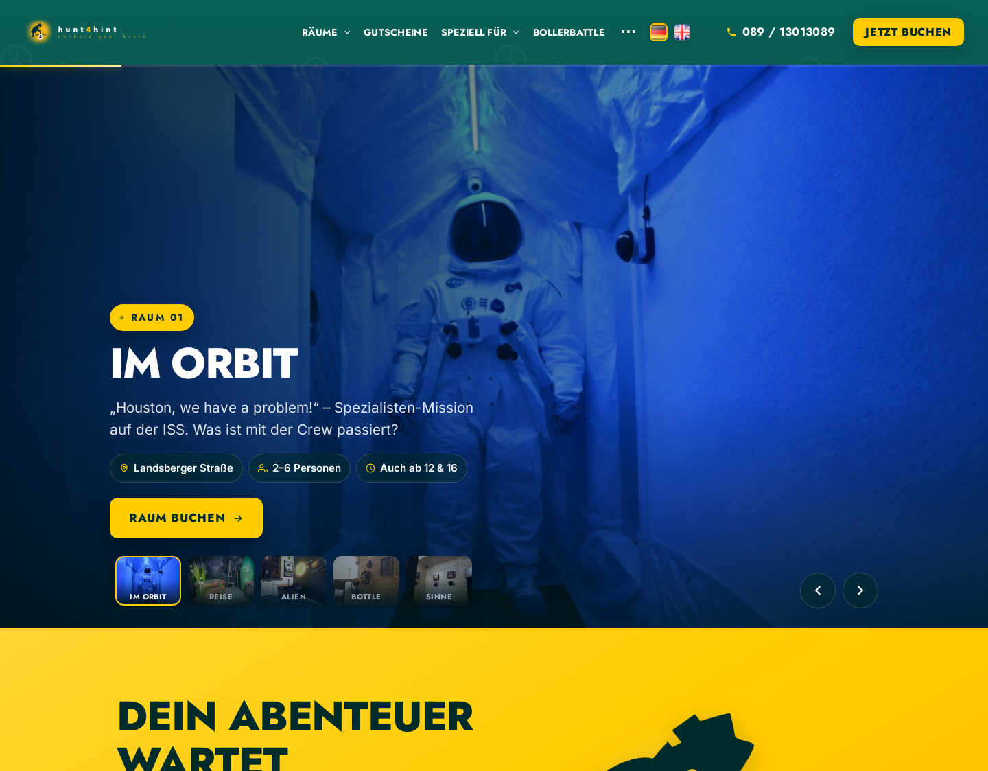 Aktuelle Website-Vorschau von hunt4hint - II