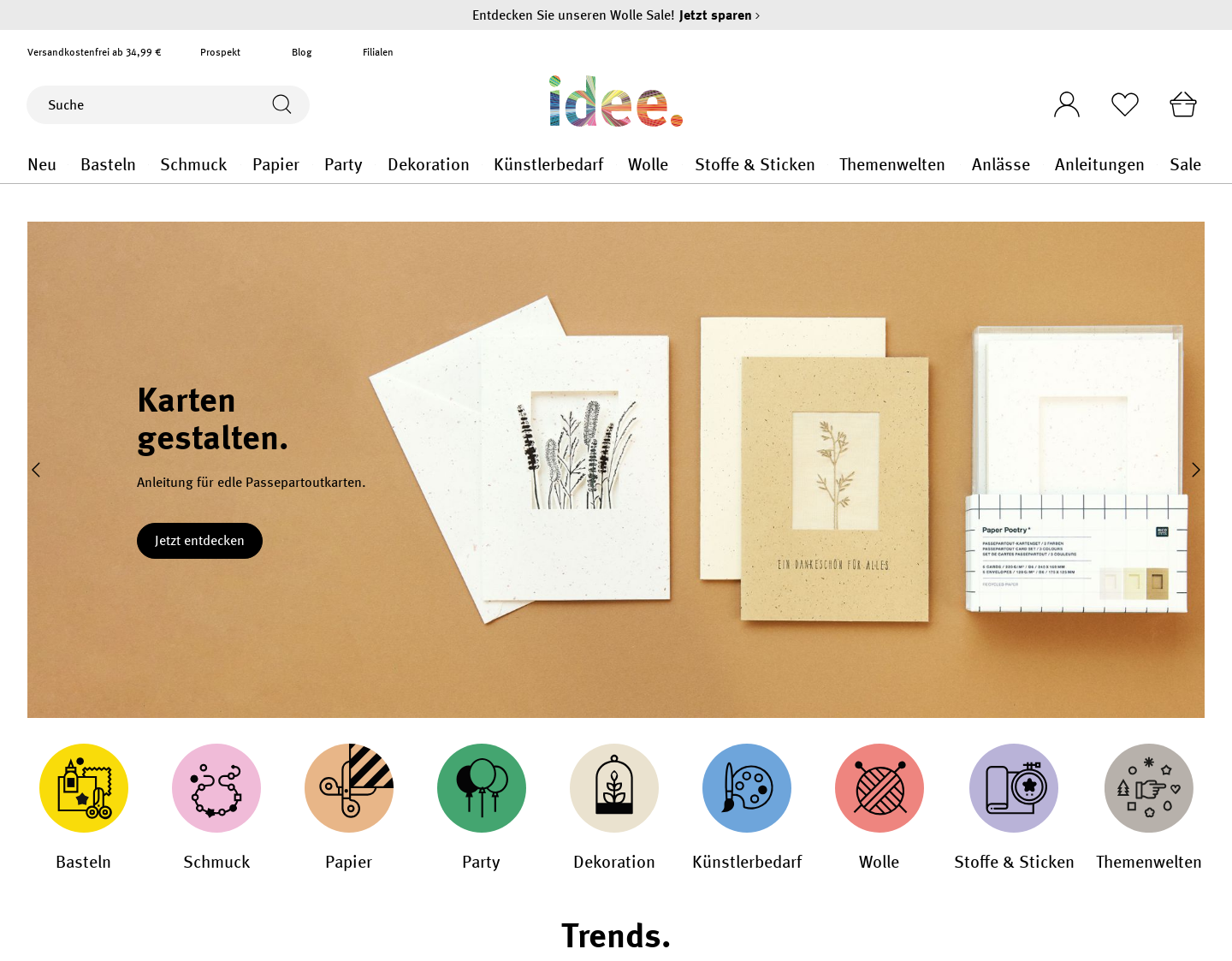 Aktuelle Website-Vorschau von idee.creativmarkt