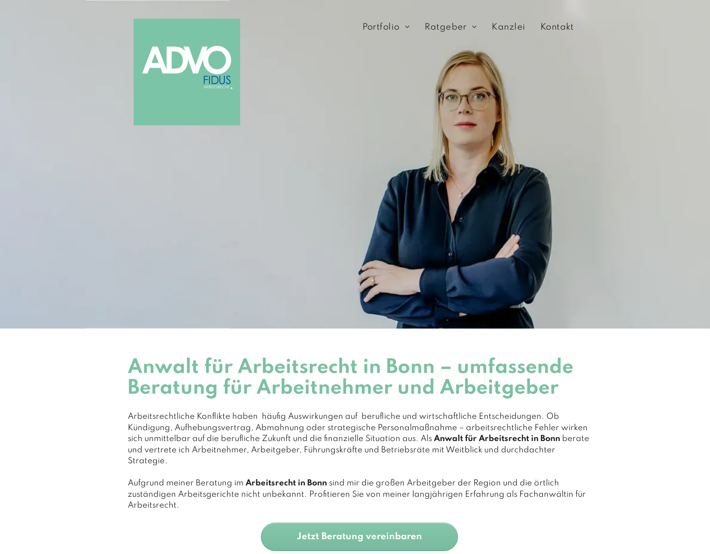 Aktuelle Website-Vorschau von Advofidus - Kanzlei für Arbeitsrecht
