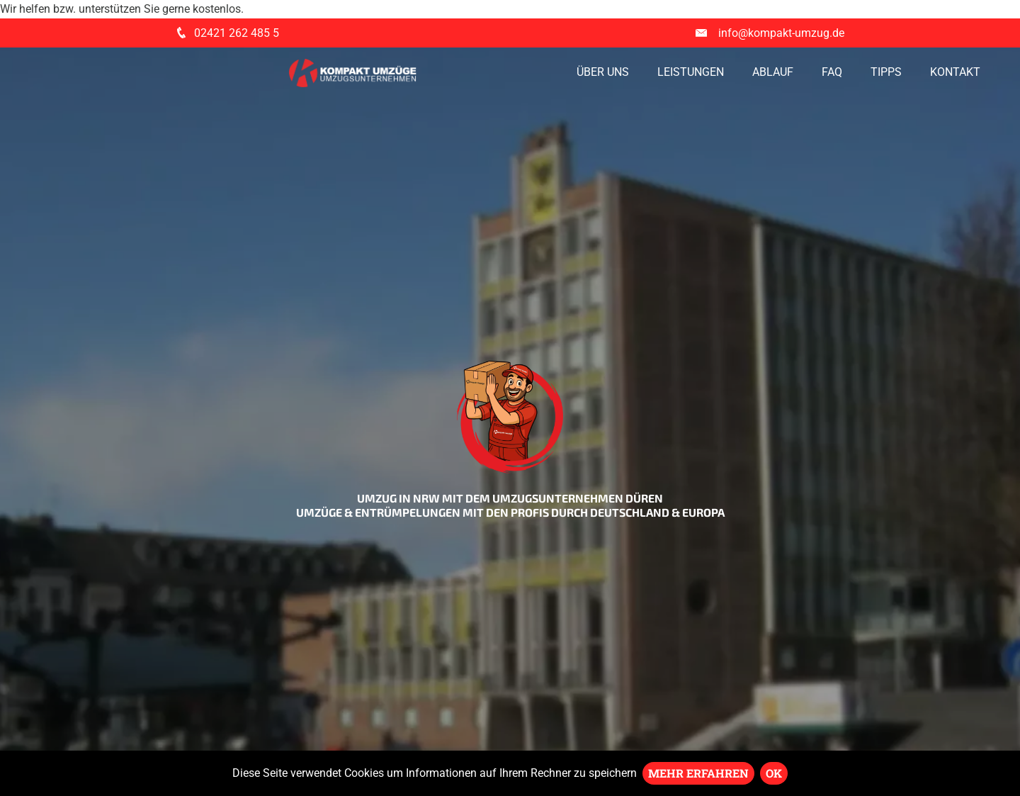 Aktuelle Website-Vorschau von Kompakt Umzüge Düren