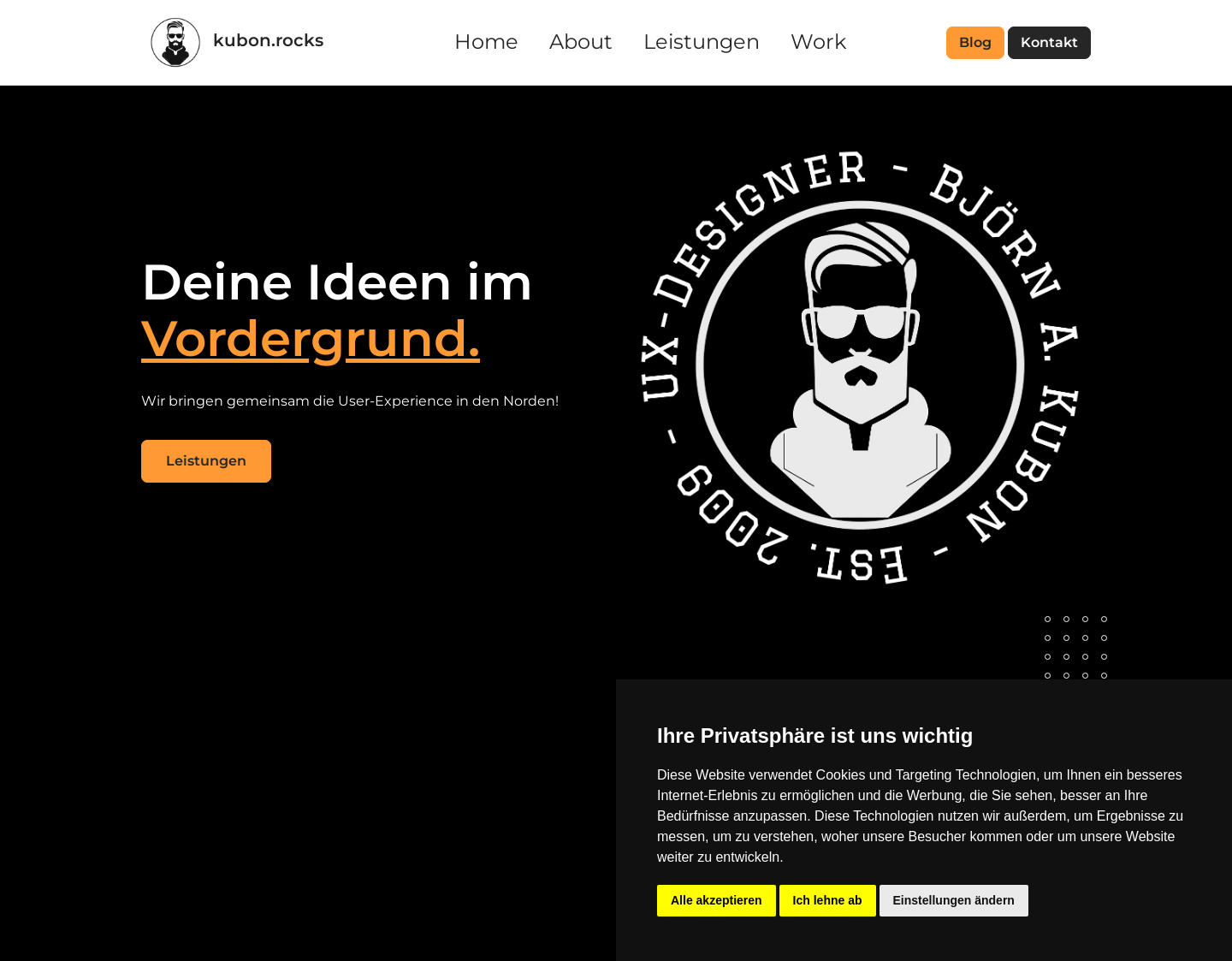 Aktuelle Website-Vorschau von kubon.rocks