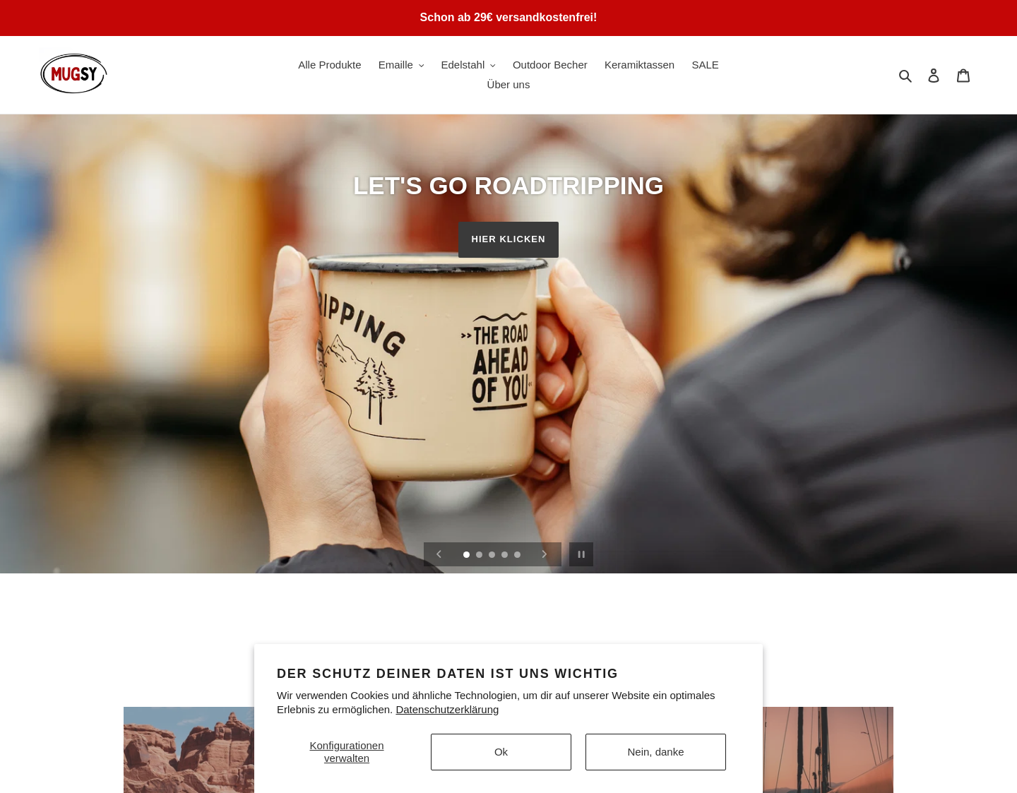Aktuelle Website-Vorschau von mugsy