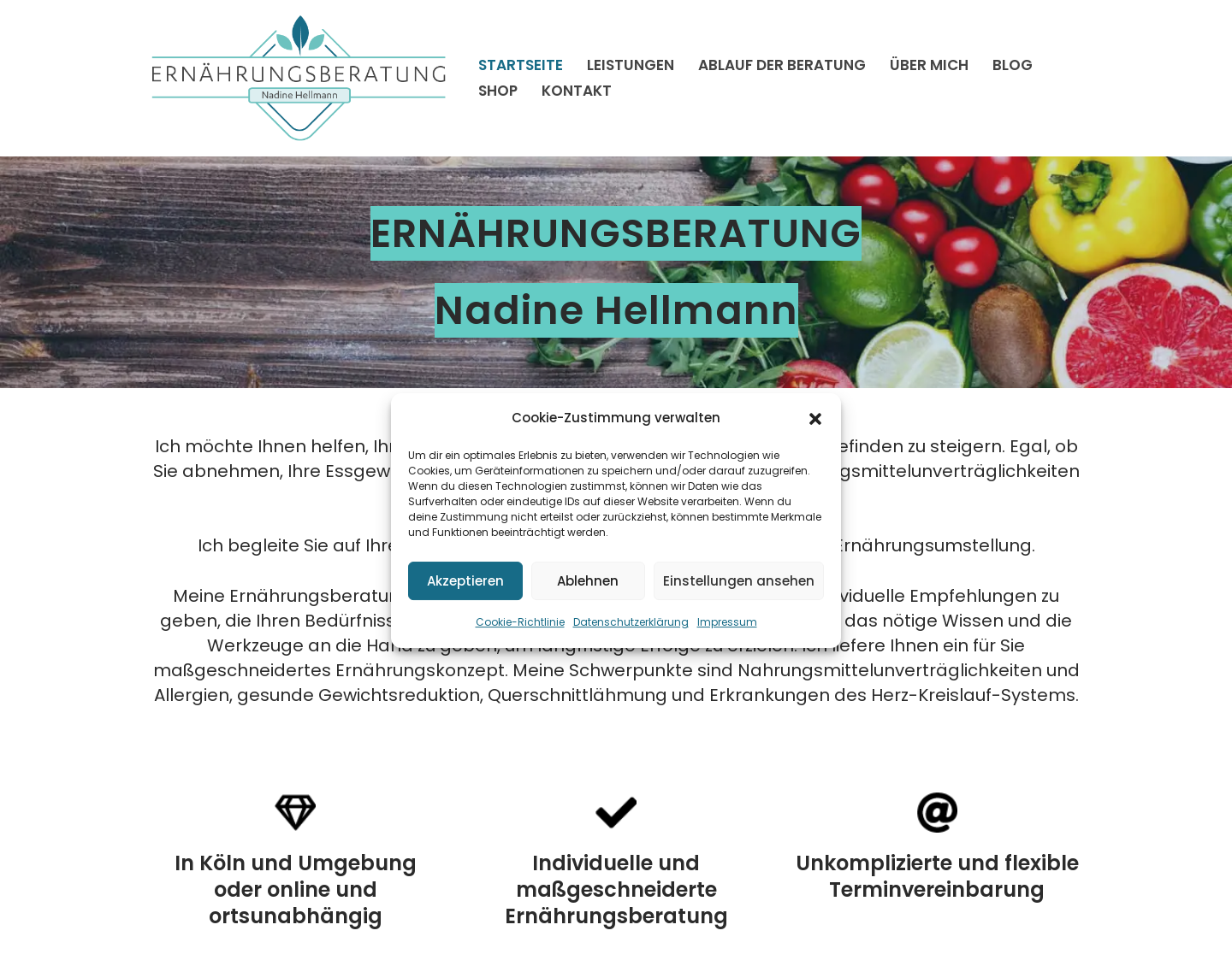 Aktuelle Website-Vorschau von Ernährungsberatung Nadine Hellmann