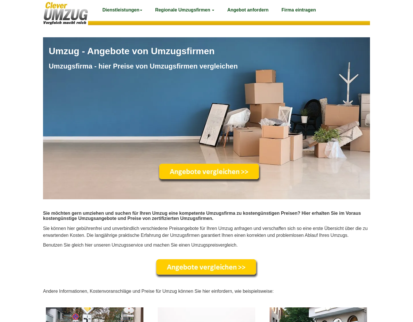 Aktuelle Website-Vorschau von Cleverumzug