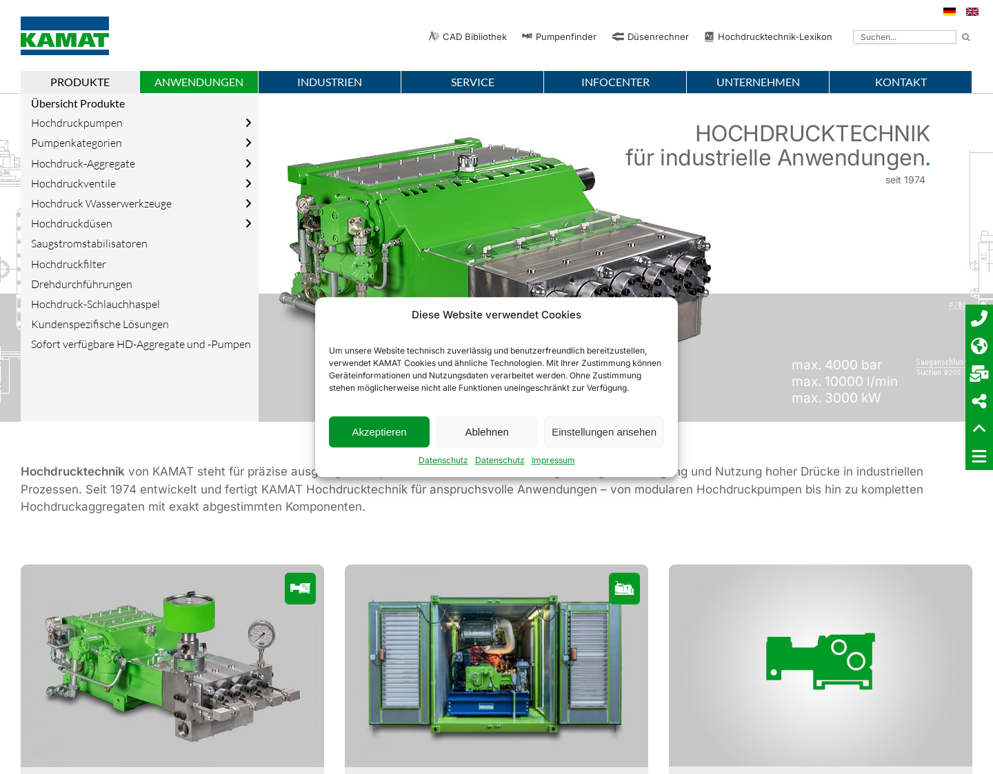 Aktuelle Website-Vorschau von KAMAT GmbH & Co. KG