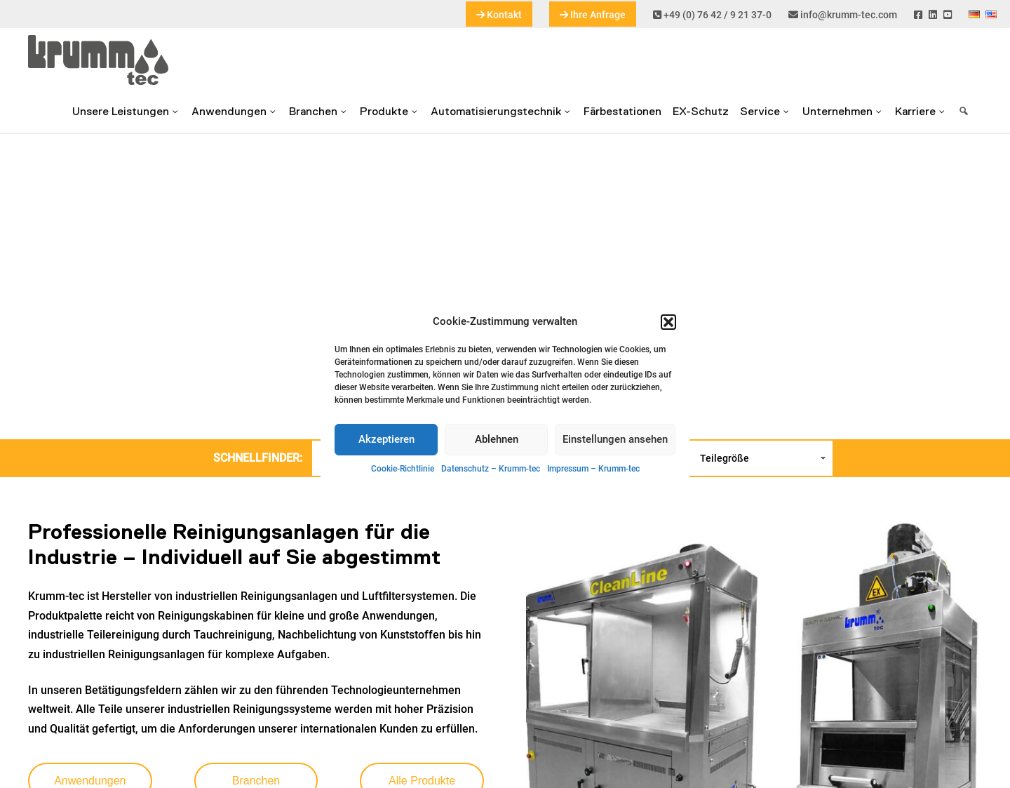 Aktuelle Website-Vorschau von Krumm-tec