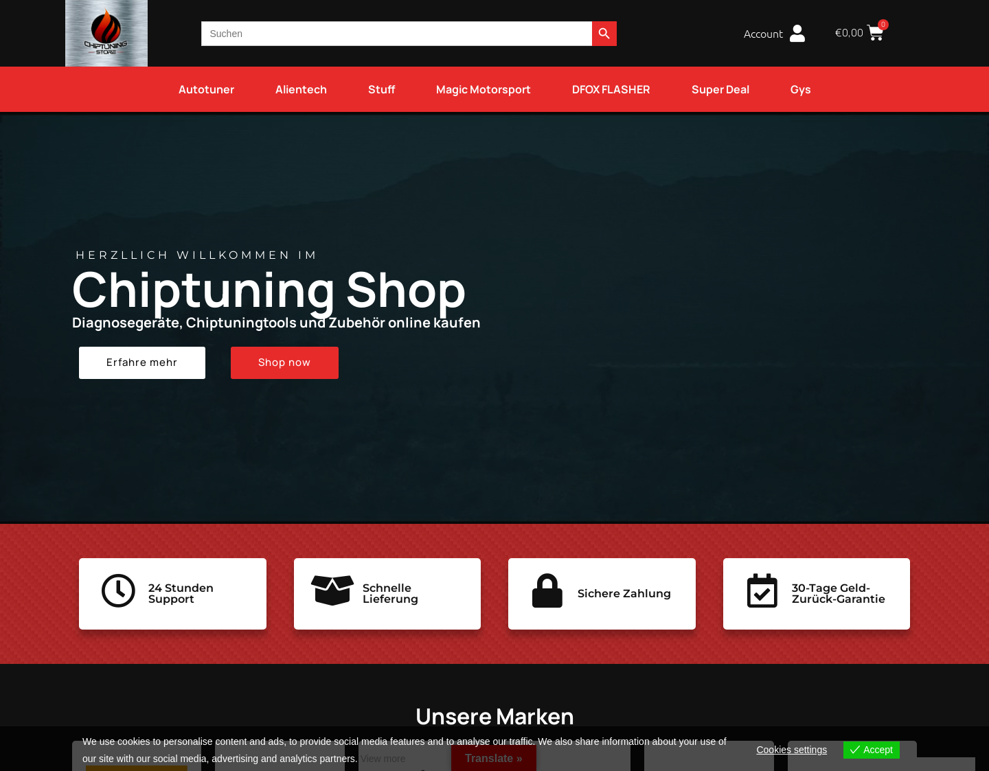 Aktuelle Website-Vorschau von Chiptuning Store