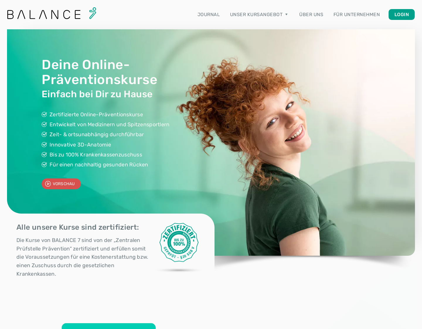 Aktuelle Website-Vorschau von Balance 7