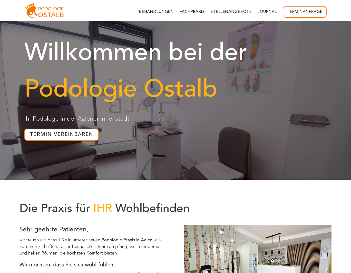 Aktuelle Website-Vorschau von Podologie Ostalb