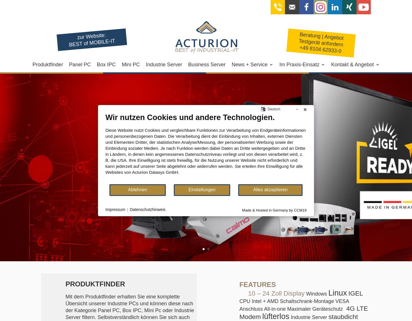 Aktuelle Website-Vorschau von Acturion Datasys GmbH