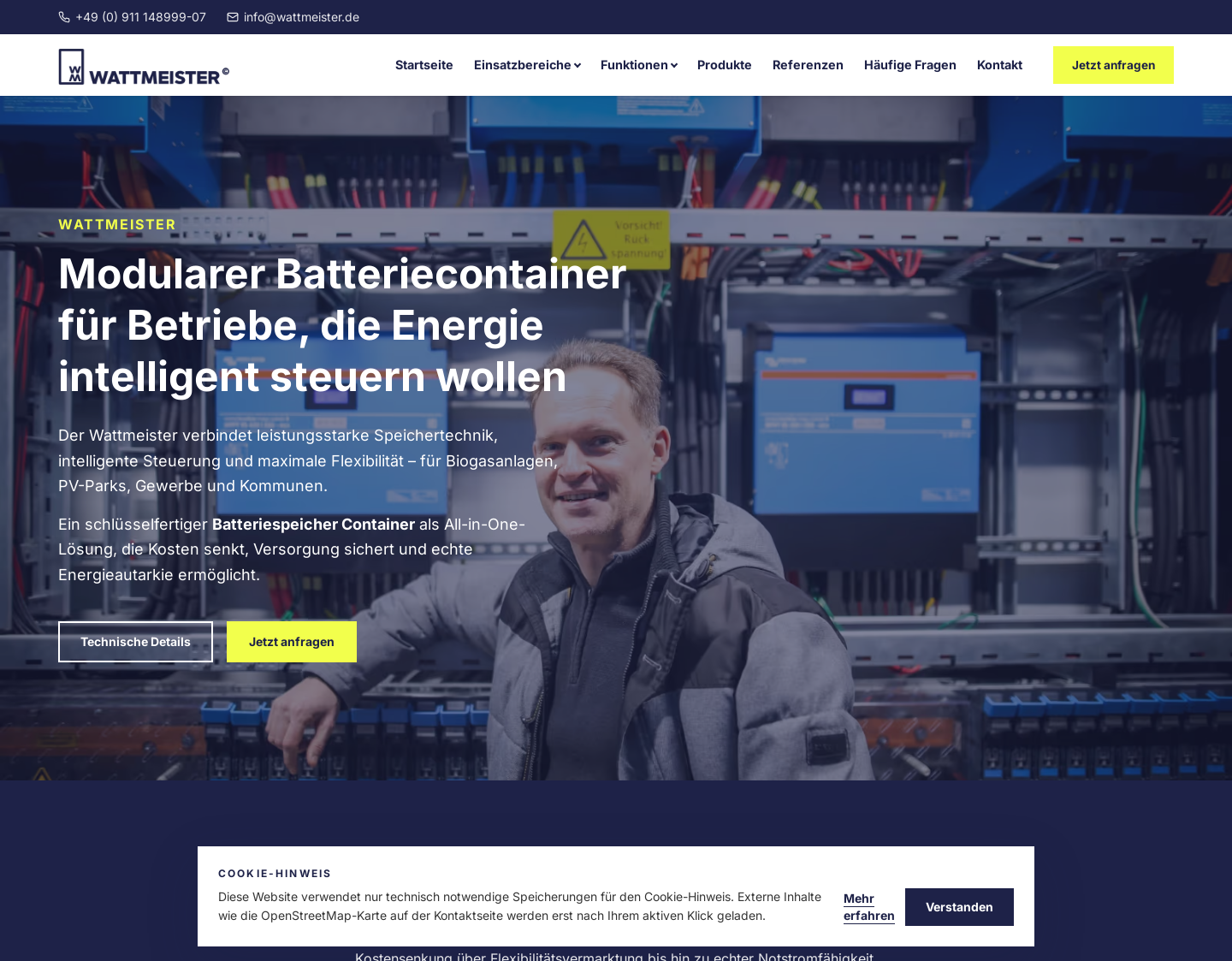Aktuelle Website-Vorschau von Wattmeister