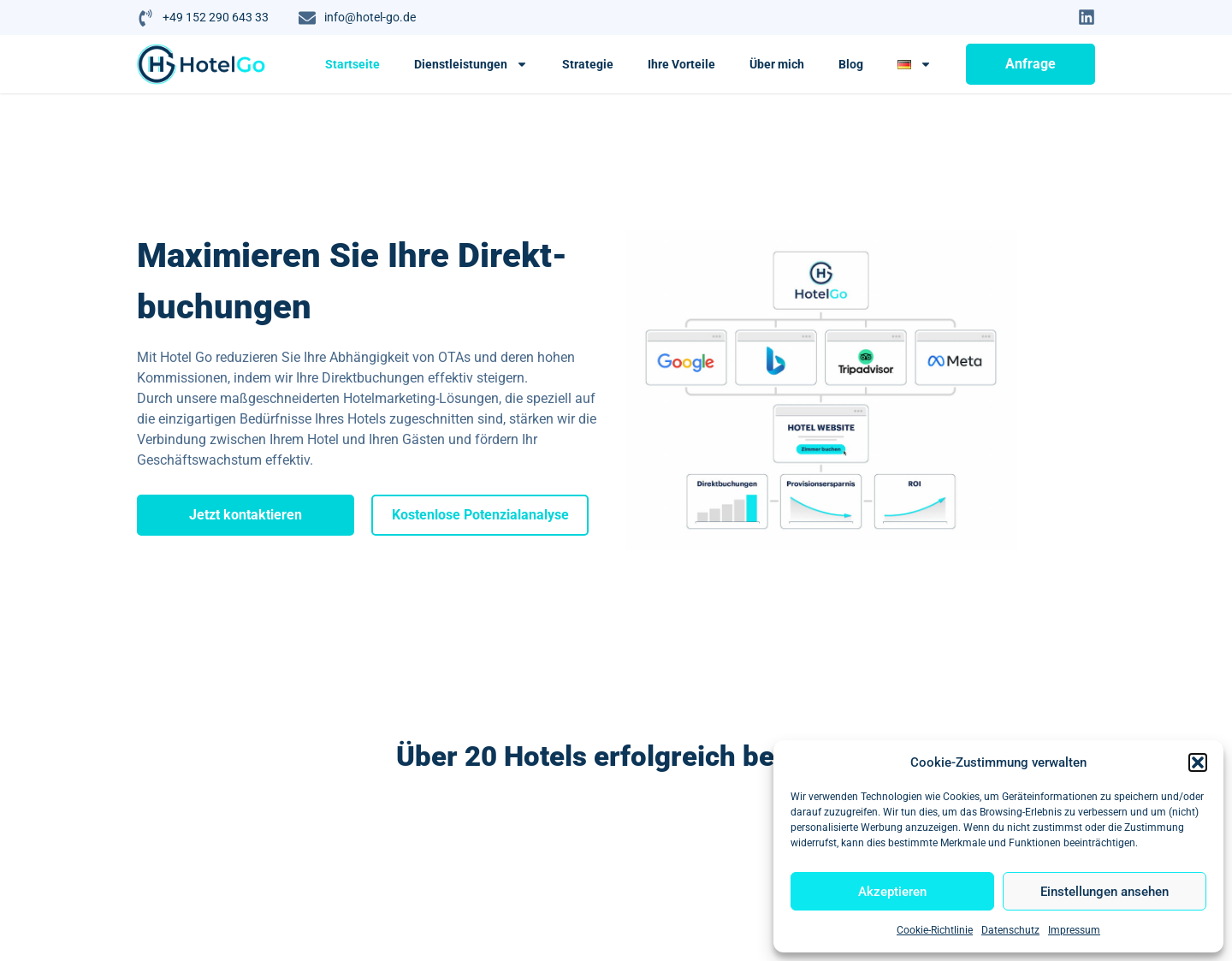 Aktuelle Website-Vorschau von Hotel Go