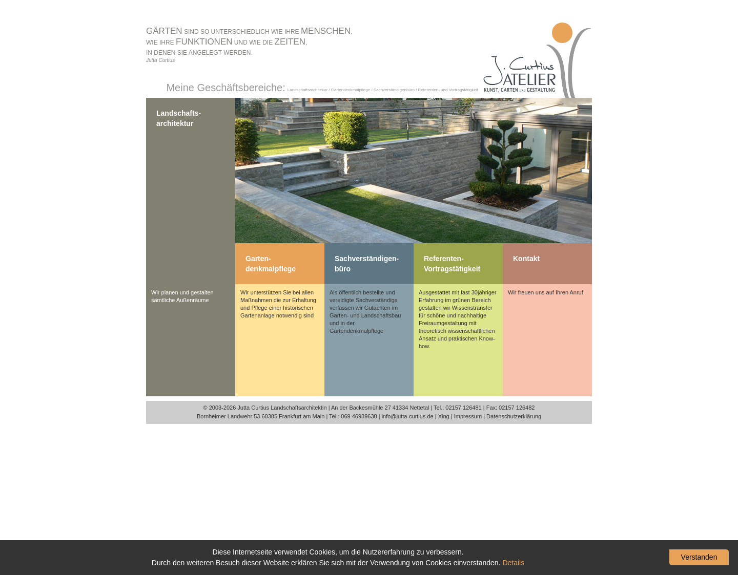 Aktuelle Website-Vorschau von Atelier Jutta Curtius