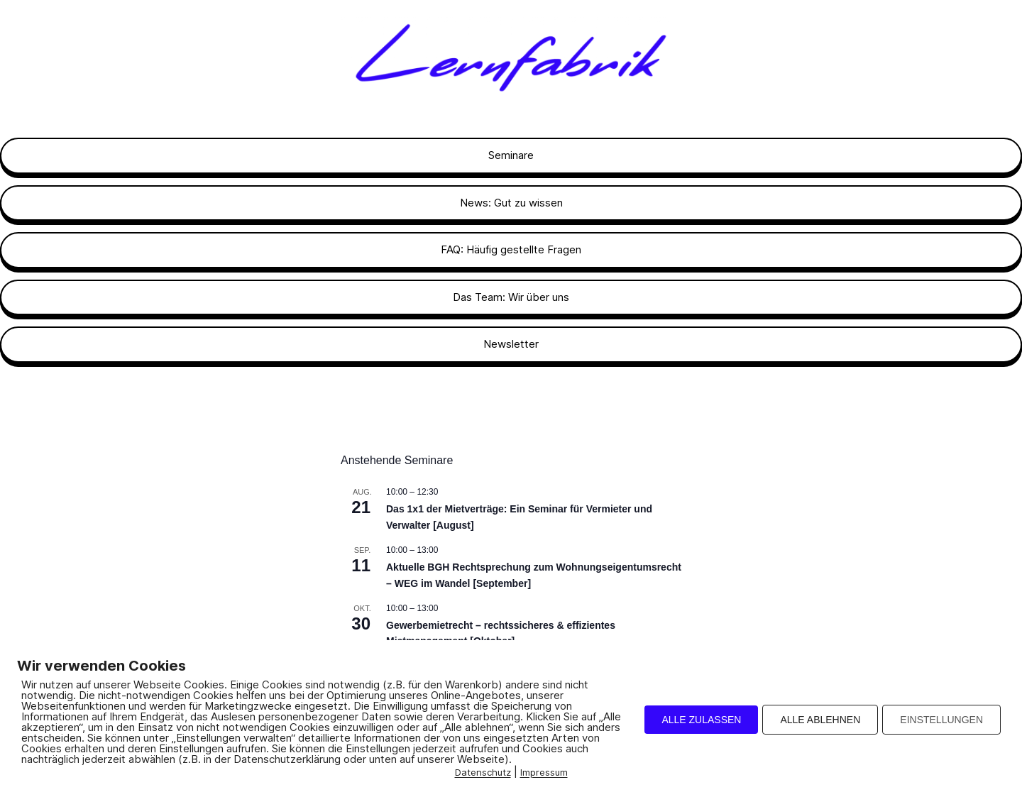 Aktuelle Website-Vorschau von Die Lernfabrik