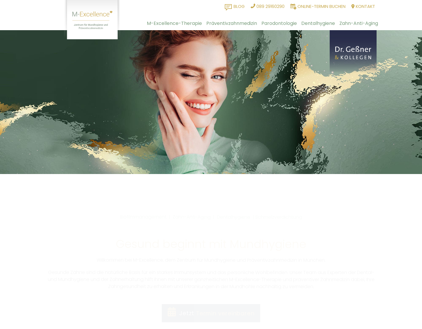 Aktuelle Website-Vorschau von M-Excellence Zentrum für Mundhygiene