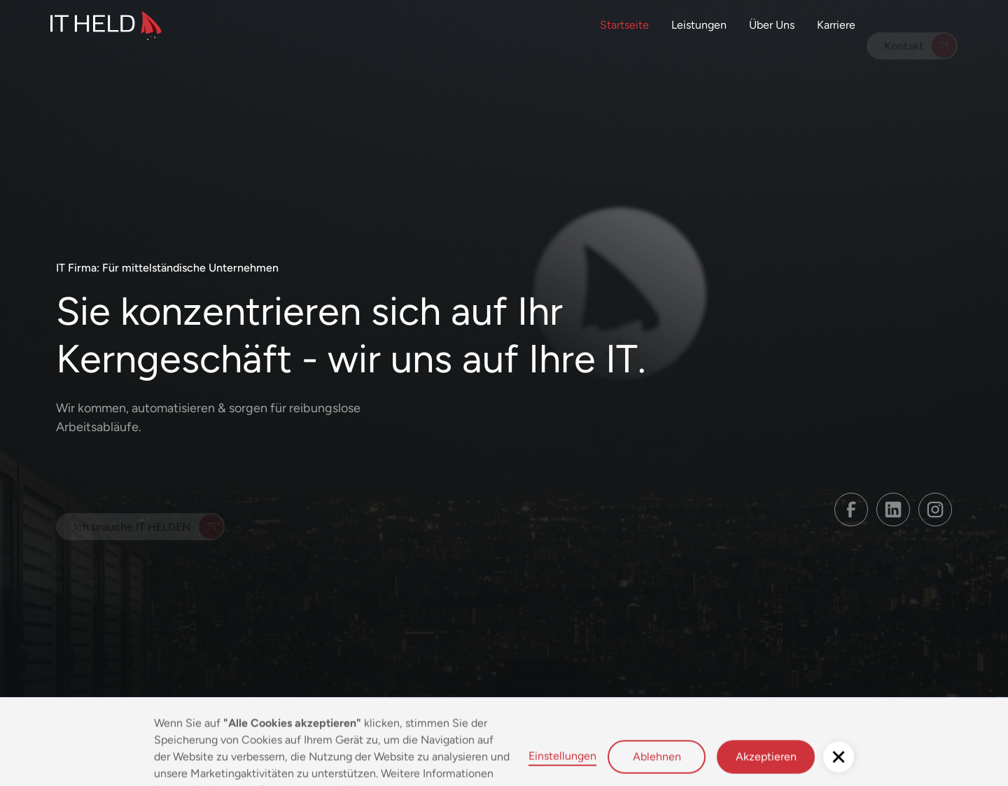 Aktuelle Website-Vorschau von IT Held