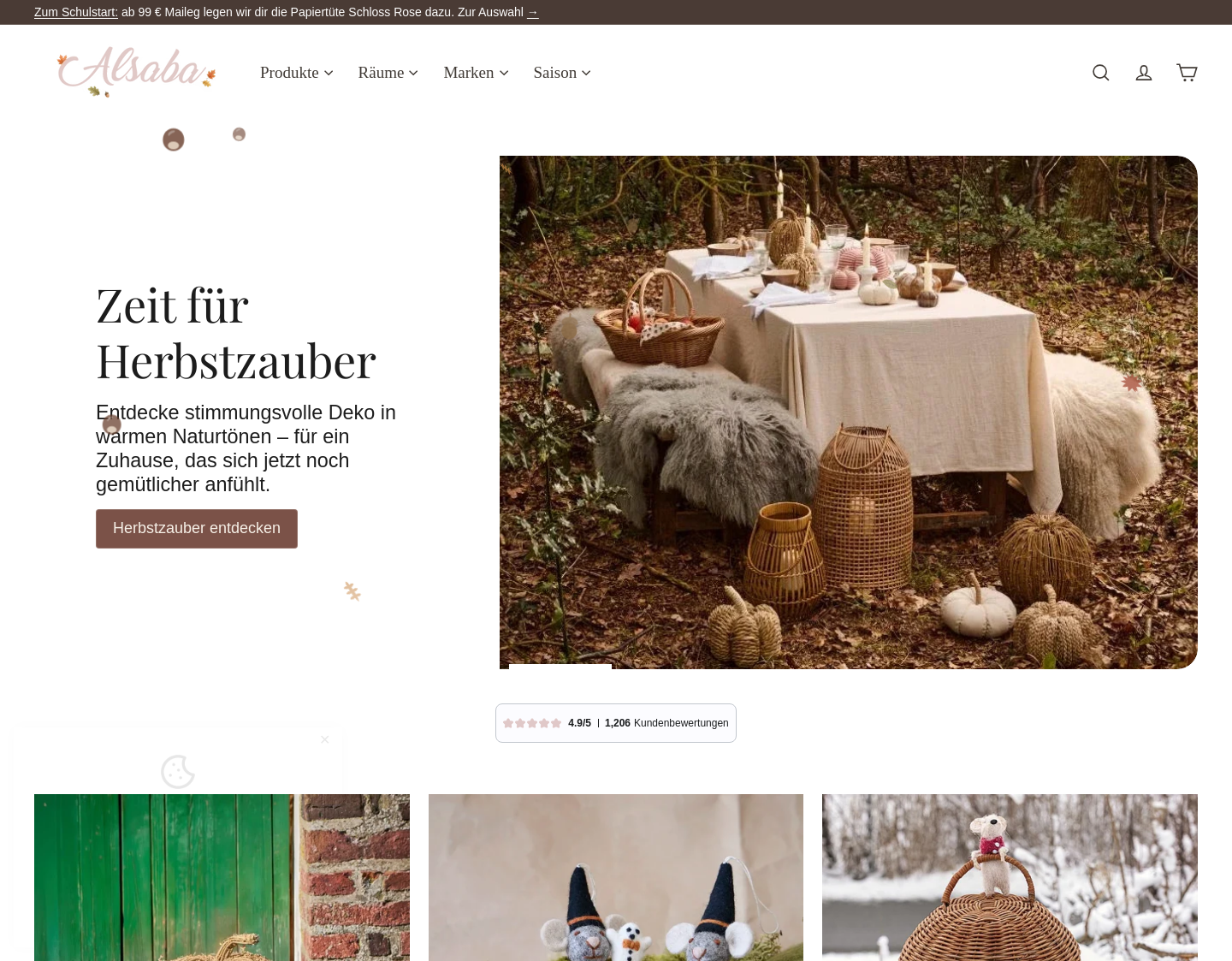 Aktuelle Website-Vorschau von Alsaba