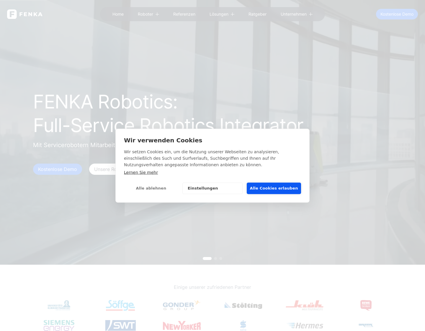 Aktuelle Website-Vorschau von Reinigungsroboter für Gewerbe