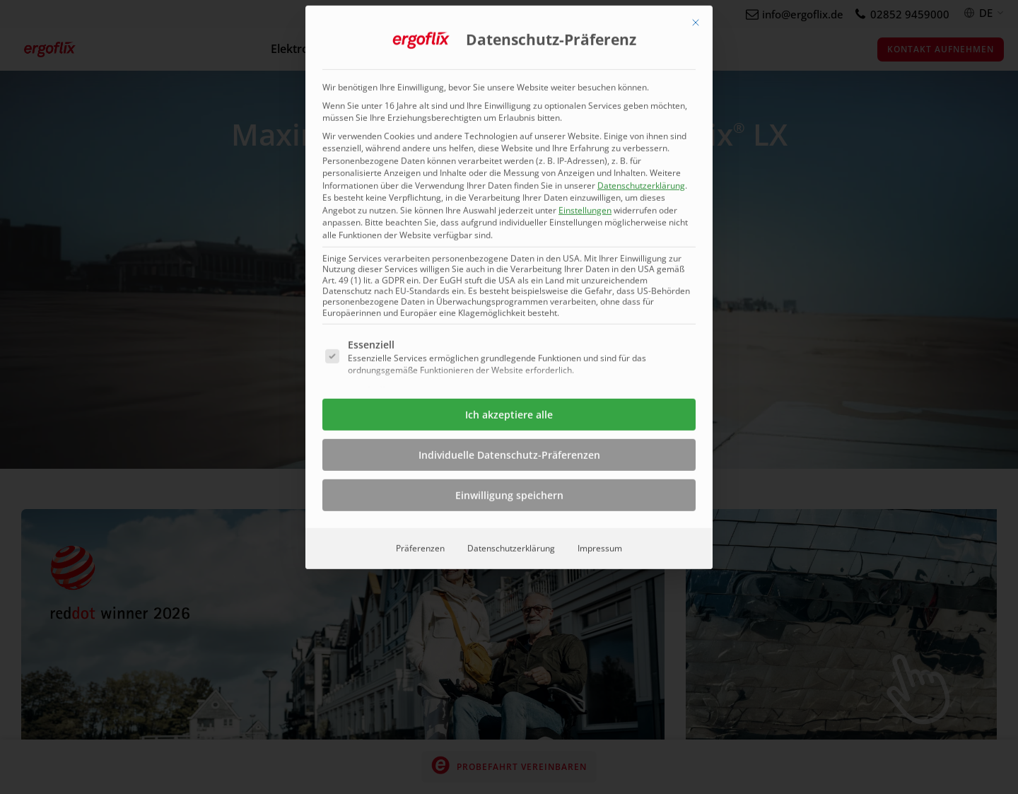 Aktuelle Website-Vorschau von ergoflix Group GmbH