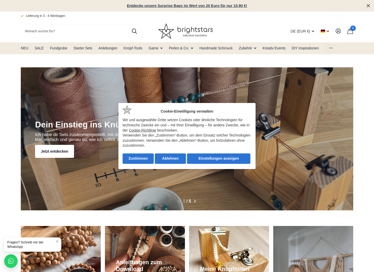 Aktuelle Website-Vorschau von Brightstars Design