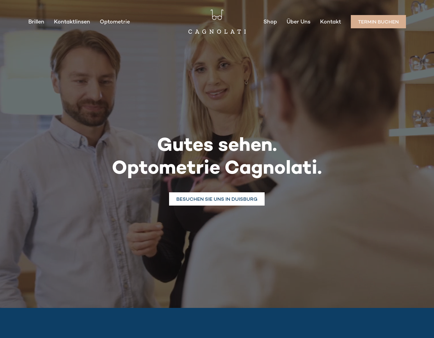 Aktuelle Website-Vorschau von Optometrie Cagnolati