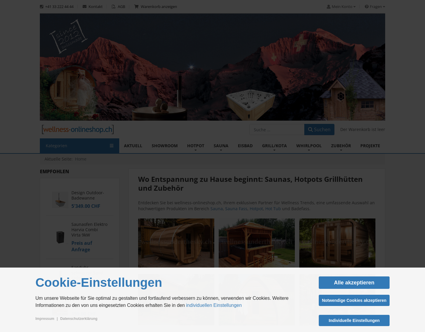 Aktuelle Website-Vorschau von Wellness Onlineshop