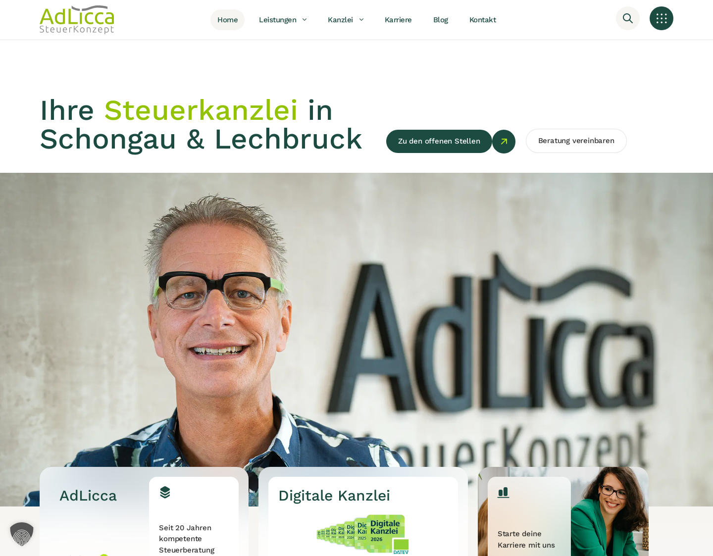 Aktuelle Website-Vorschau von Adlicca Steuerberatungsgesellschaft mbH & Co. KG