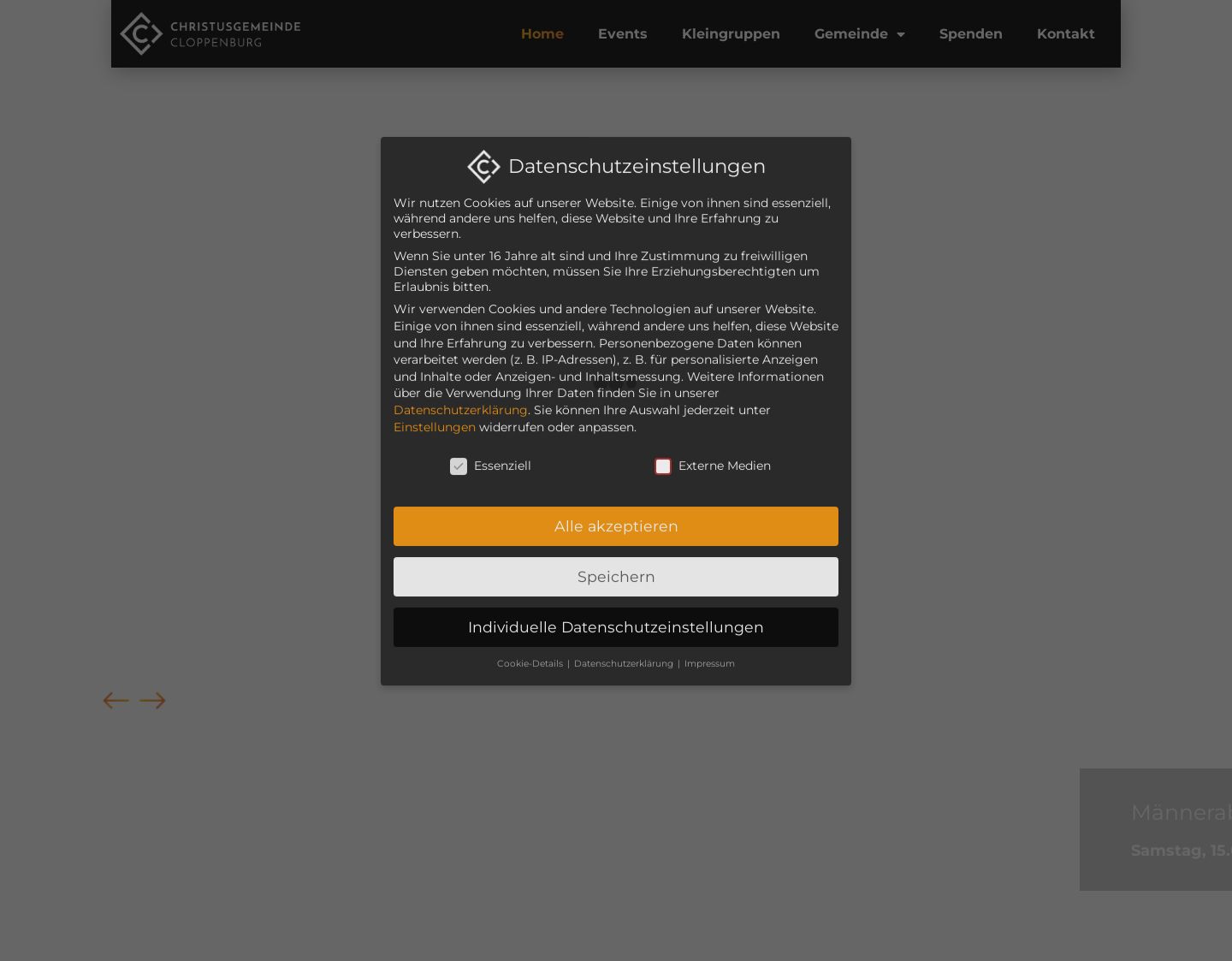 Aktuelle Website-Vorschau von Christusgemeinde Cloppenburg