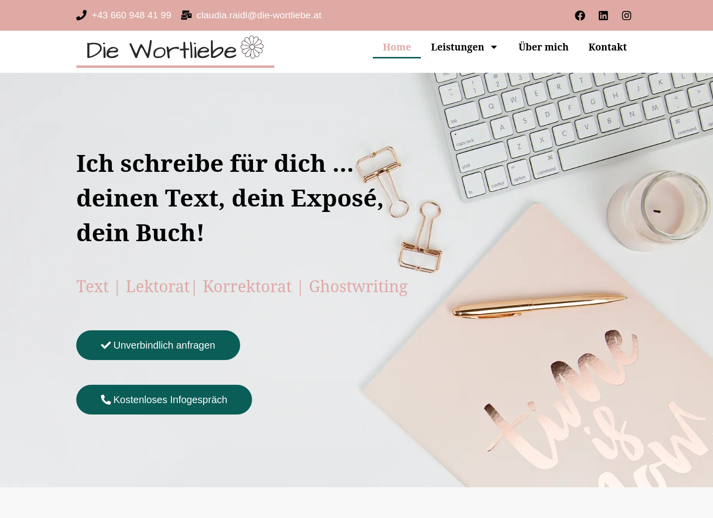 Aktuelle Website-Vorschau von Die Wortliebe