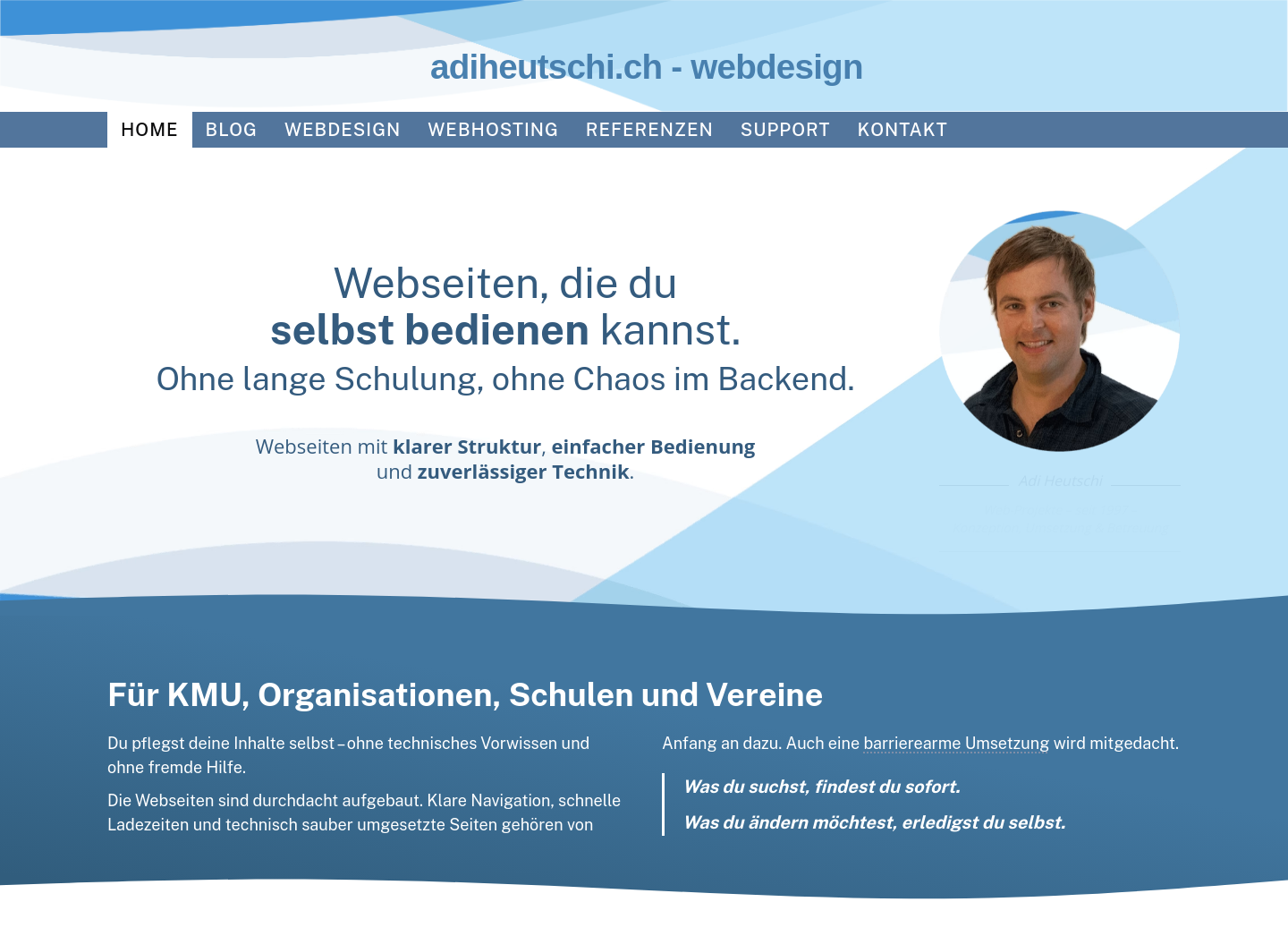 Aktuelle Website-Vorschau von adiheutschi.ch - webdesign