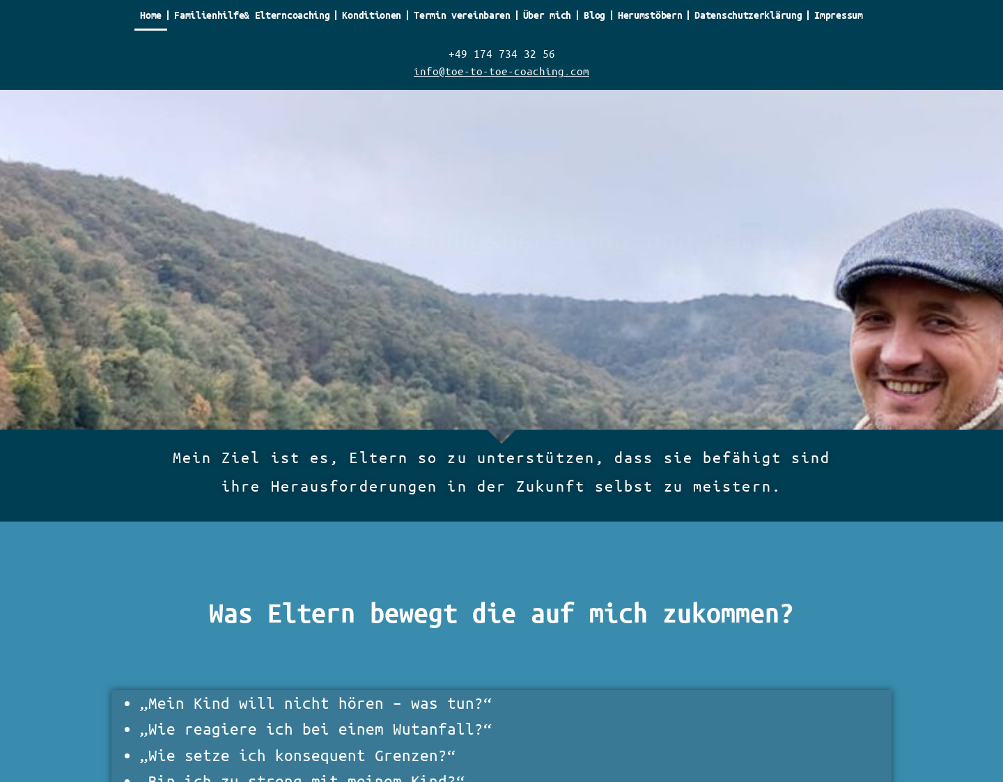Aktuelle Website-Vorschau von Elterncoaching