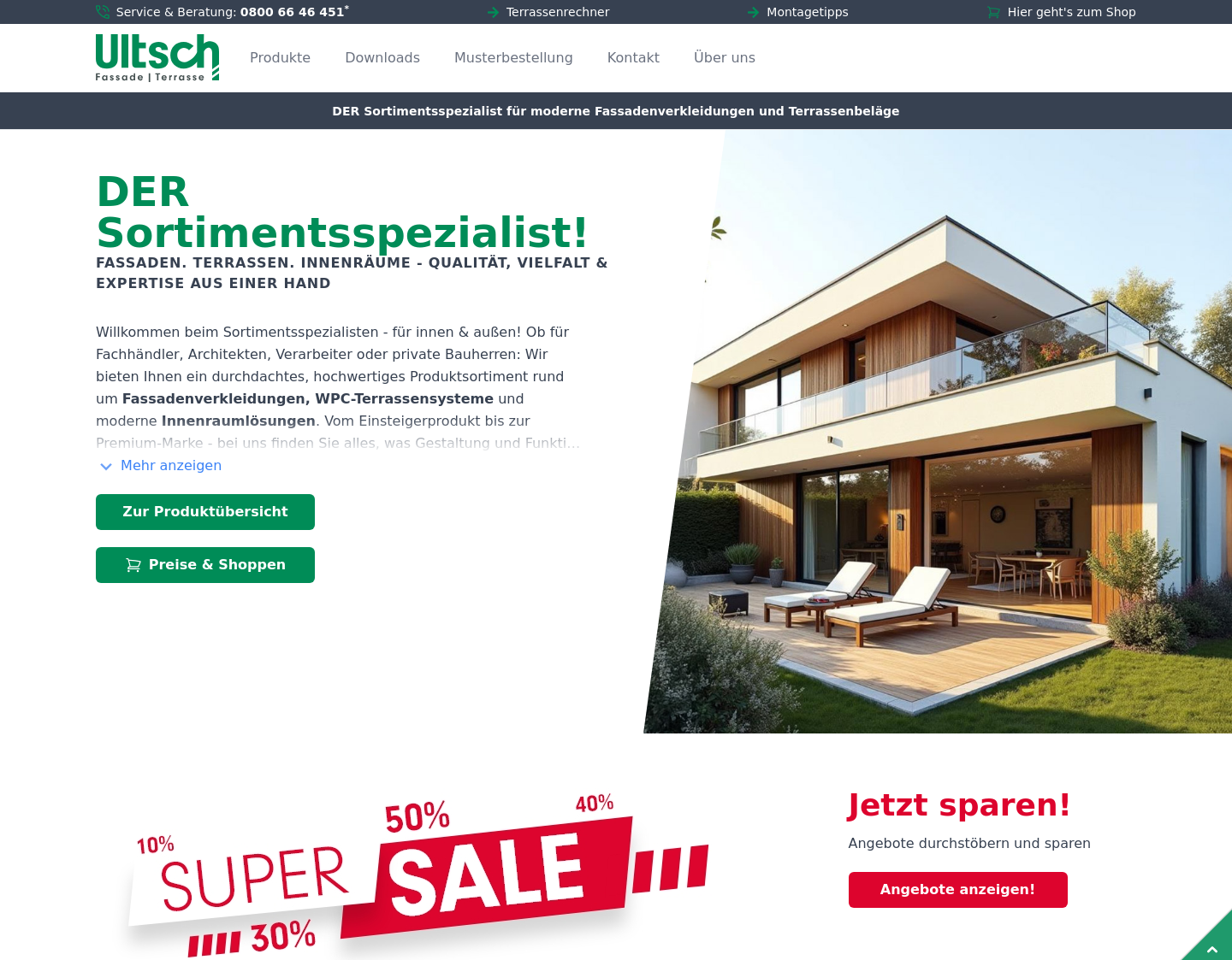 Aktuelle Website-Vorschau von Ultsch GmbH