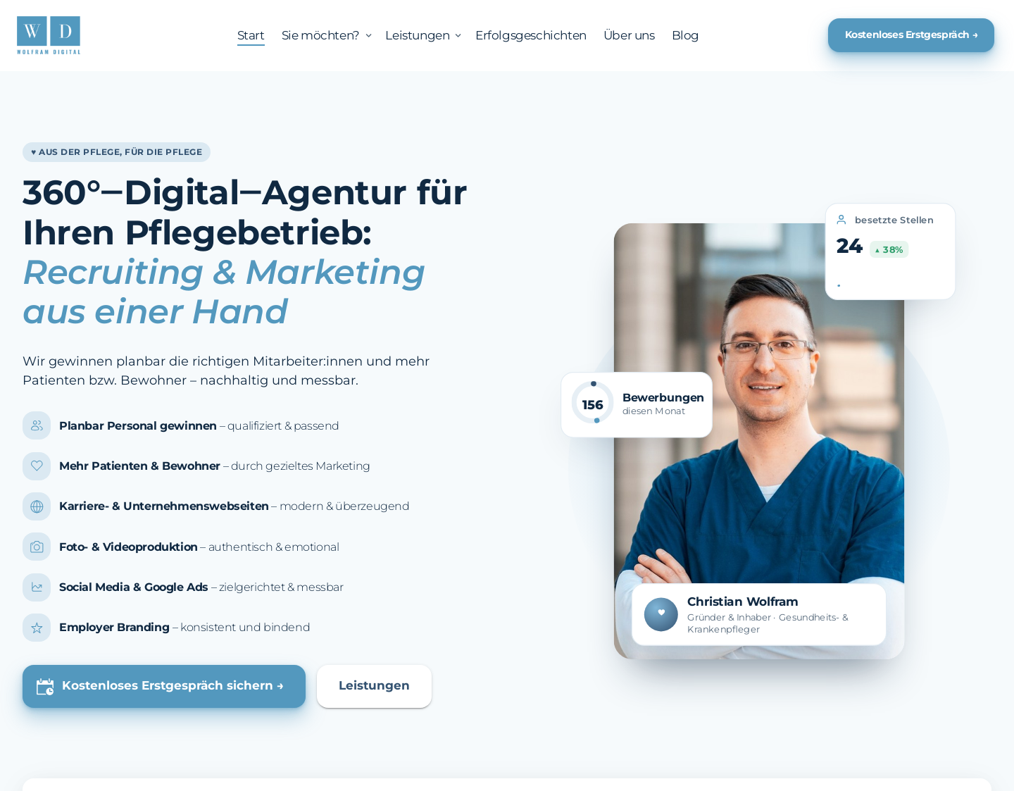 Aktuelle Website-Vorschau von Wolfram Digital