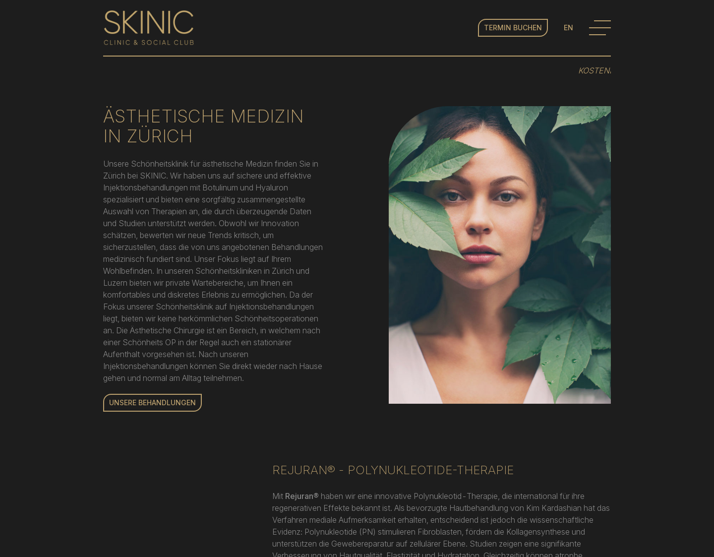 Aktuelle Website-Vorschau von SKINIC Aesthetics & Elegance