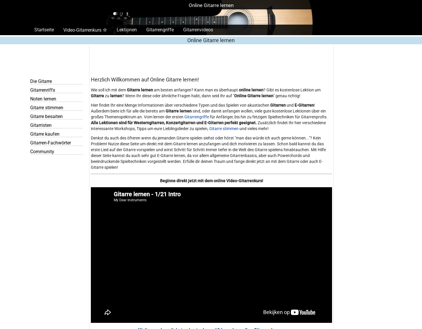 Aktuelle Website-Vorschau von Online Gitarre lernen
