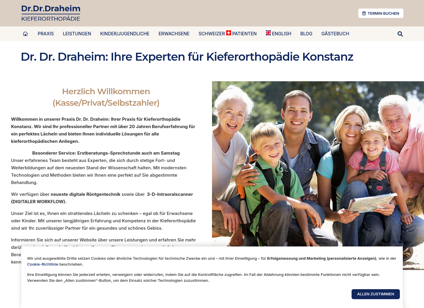 Aktuelle Website-Vorschau von Kieferorthopädie Dr. Dr. Draheim