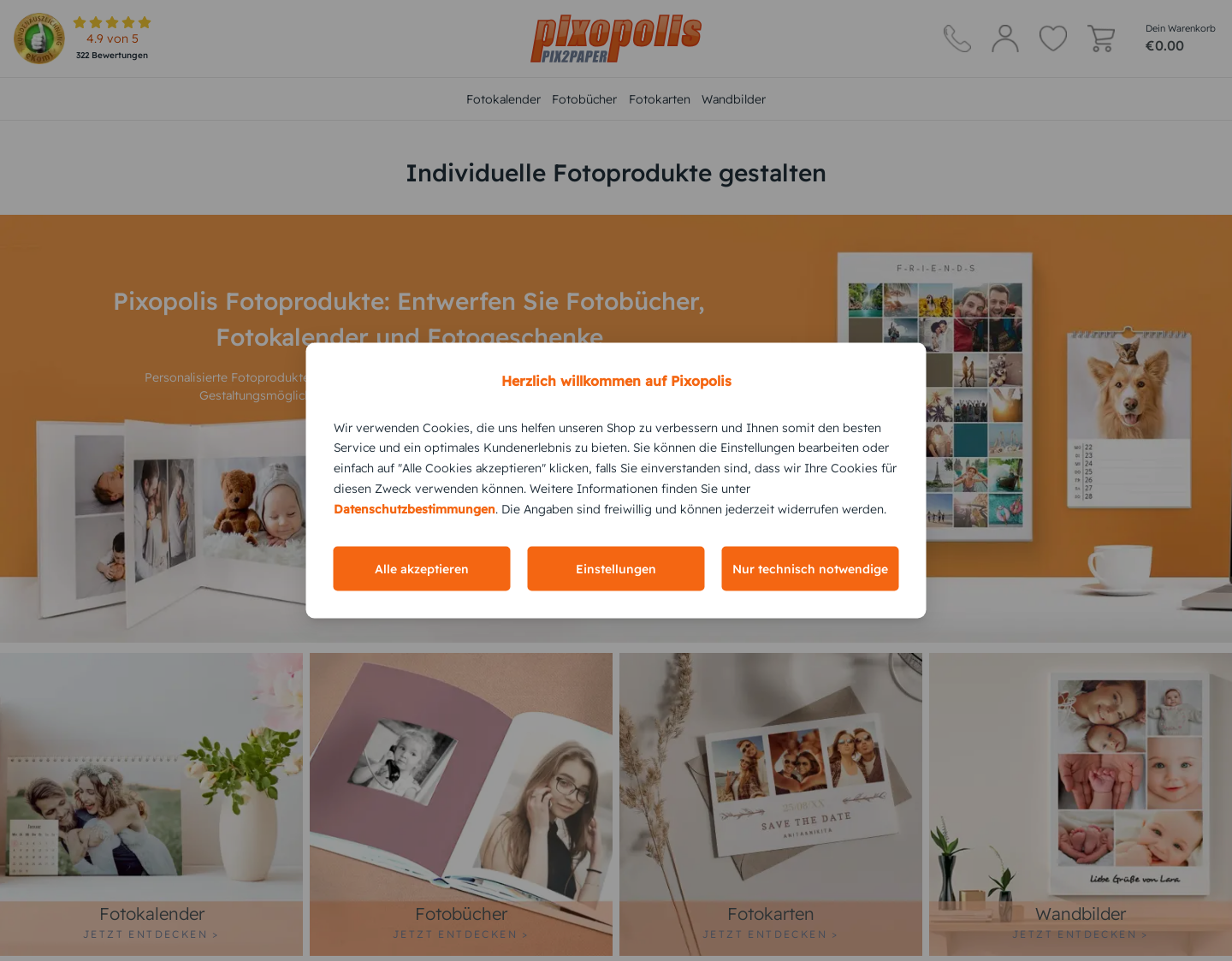 Aktuelle Website-Vorschau von Fotobuch